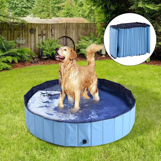 PawHut Pet Pool: Blue, 140 x 30H cm, Portable and Refreshing - ALL4U RETAILER LTD