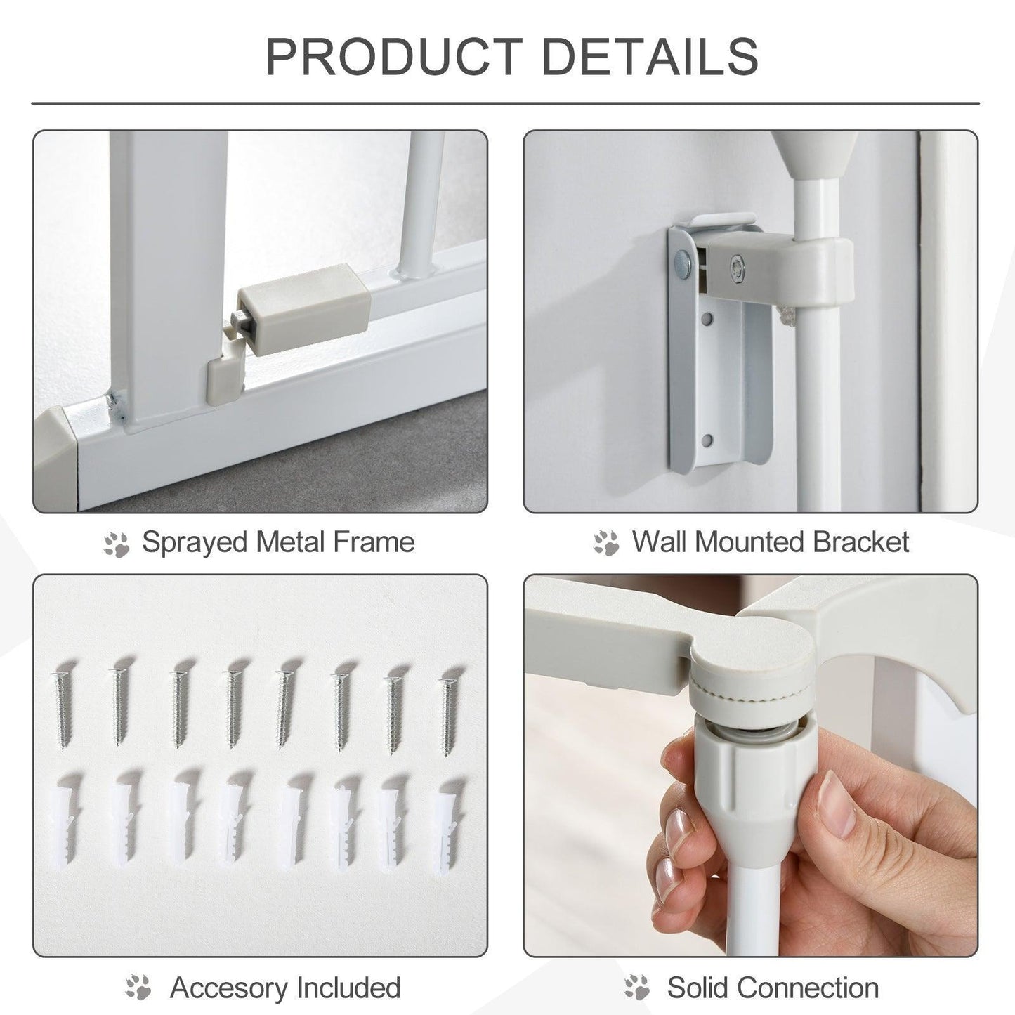 PawHut Pet Safety Gate 3-Panel Playpen, White - ALL4U RETAILER LTD