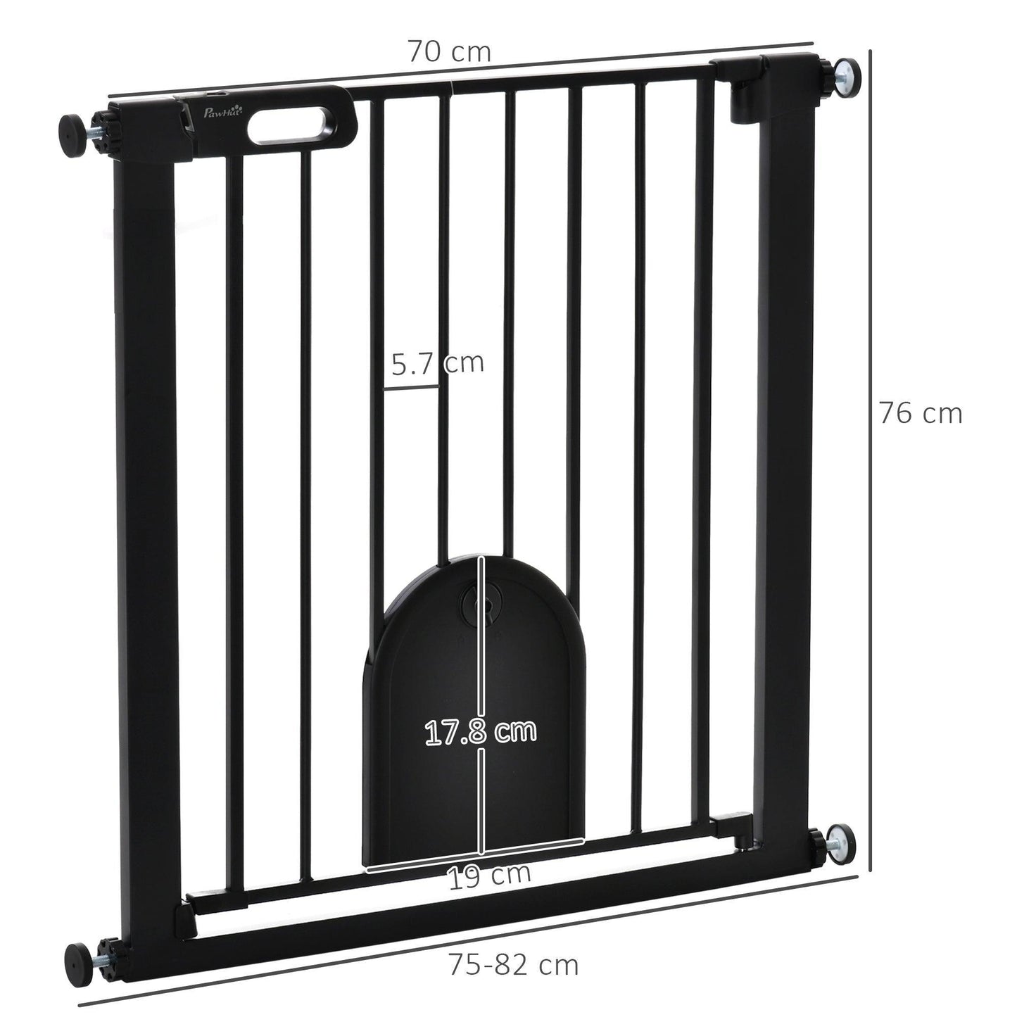 PawHut Pet Safety Gate Barrier: Easy Fit, Small Door, Auto Close - ALL4U RETAILER LTD