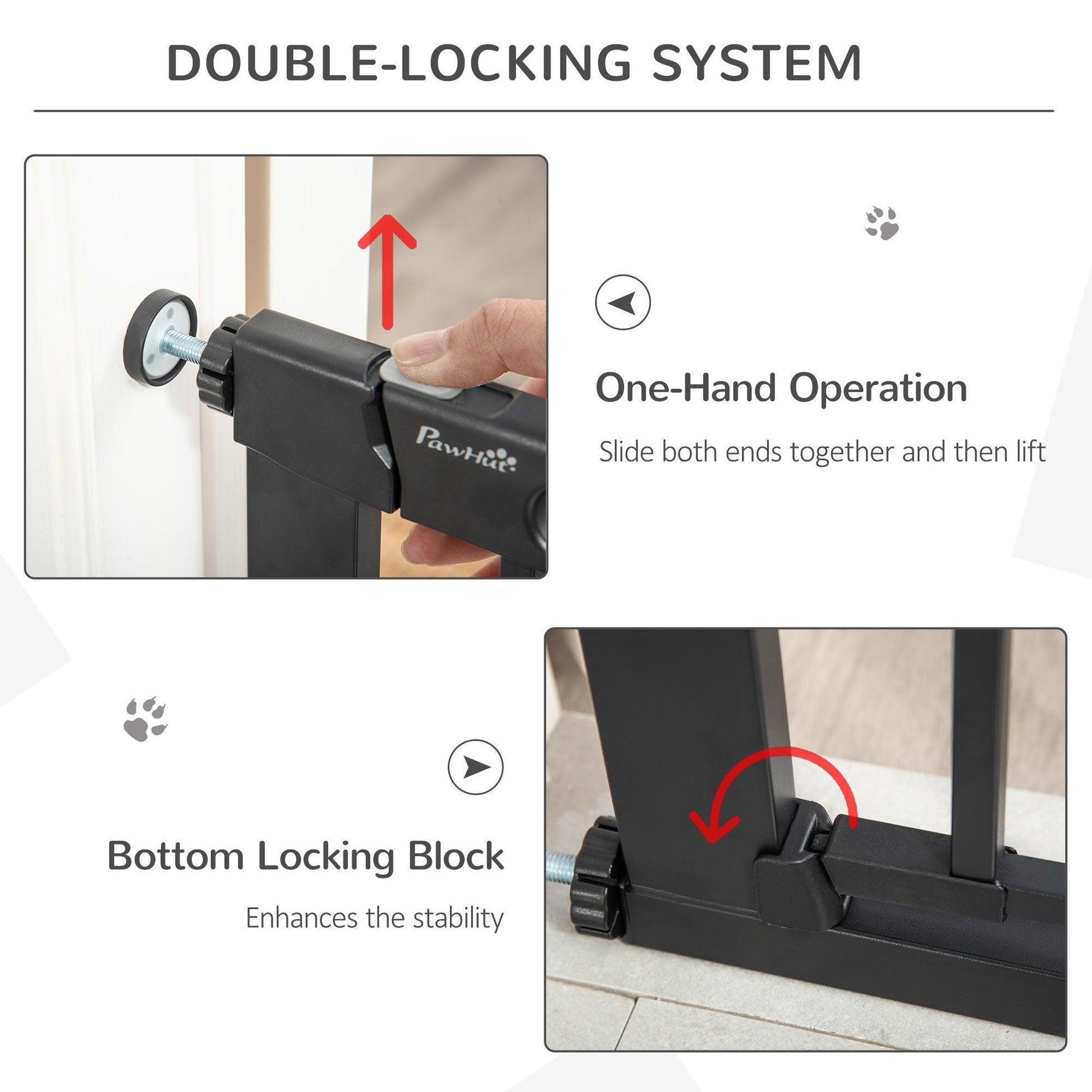 PawHut Pet Safety Gate Barrier: Easy Fit, Small Door, Auto Close - ALL4U RETAILER LTD