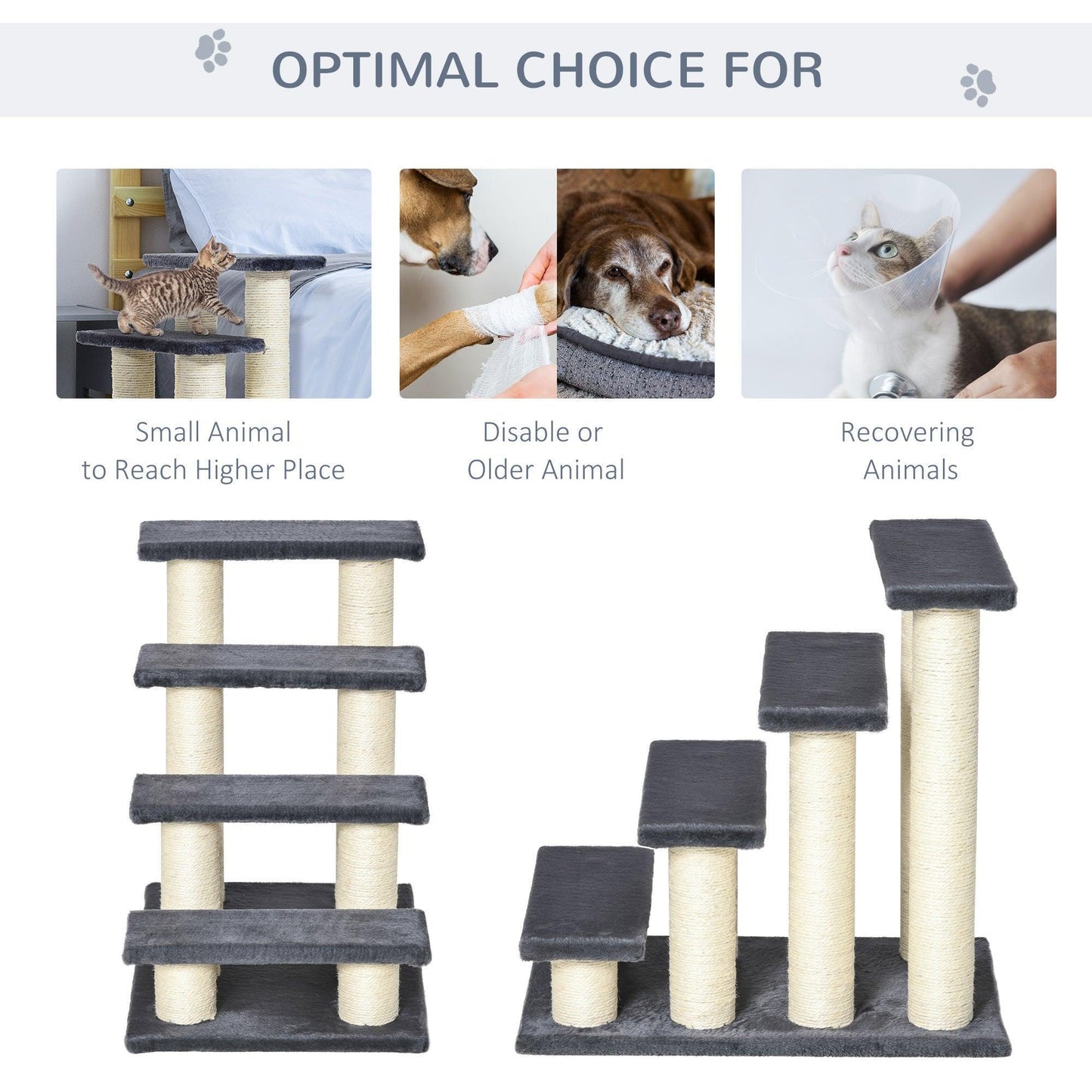 Pawhut Pet Stairs - Easy Climb for Small Pets - ALL4U RETAILER LTD