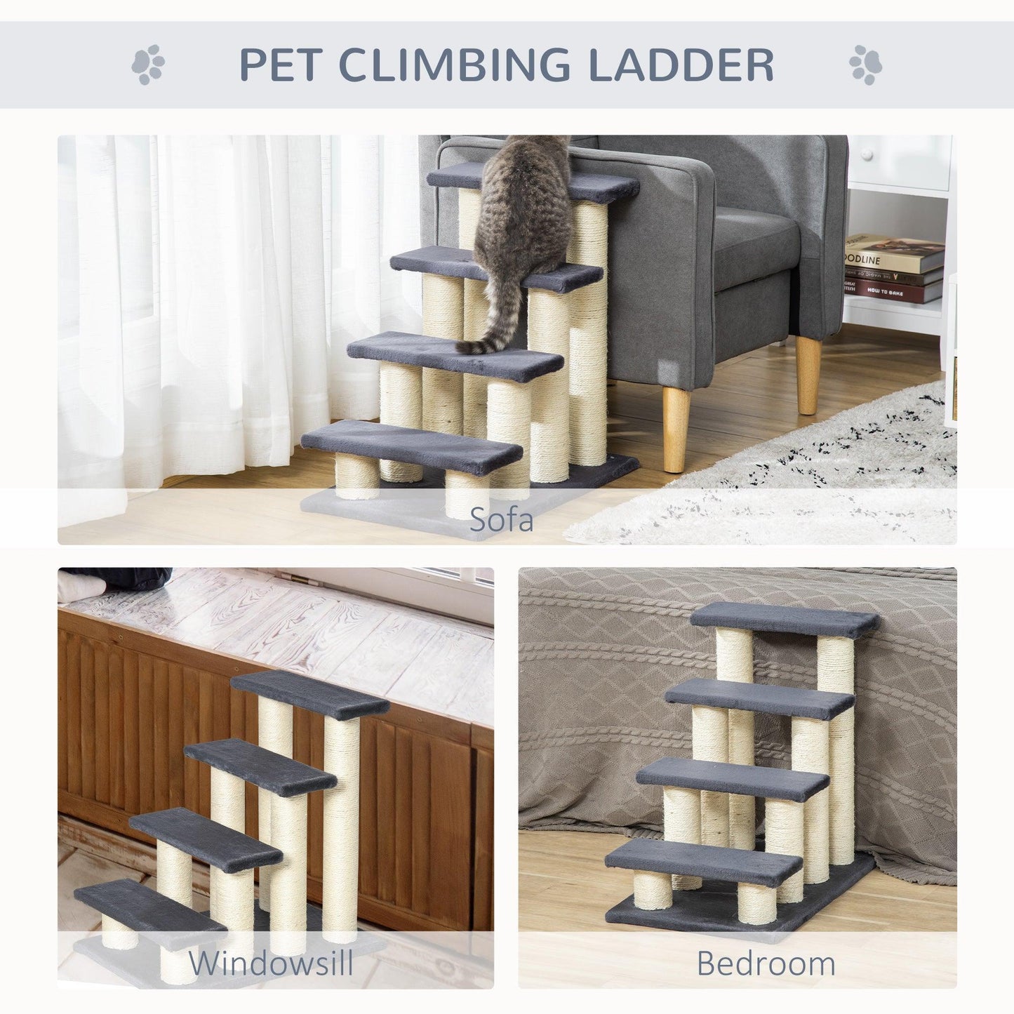 Pawhut Pet Stairs - Easy Climb for Small Pets - ALL4U RETAILER LTD