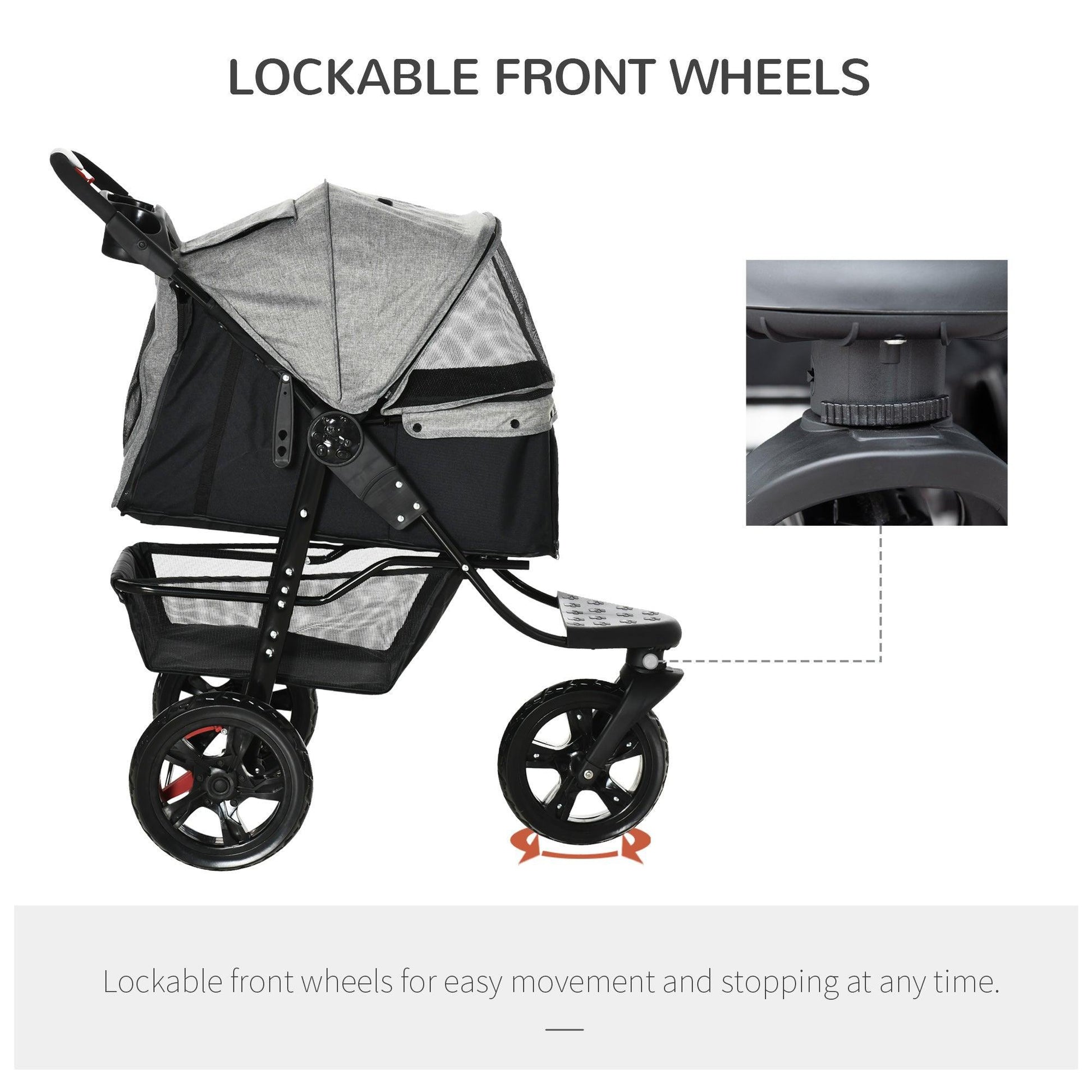 PawHut Pet Stroller: Compact & Convenient - ALL4U RETAILER LTD