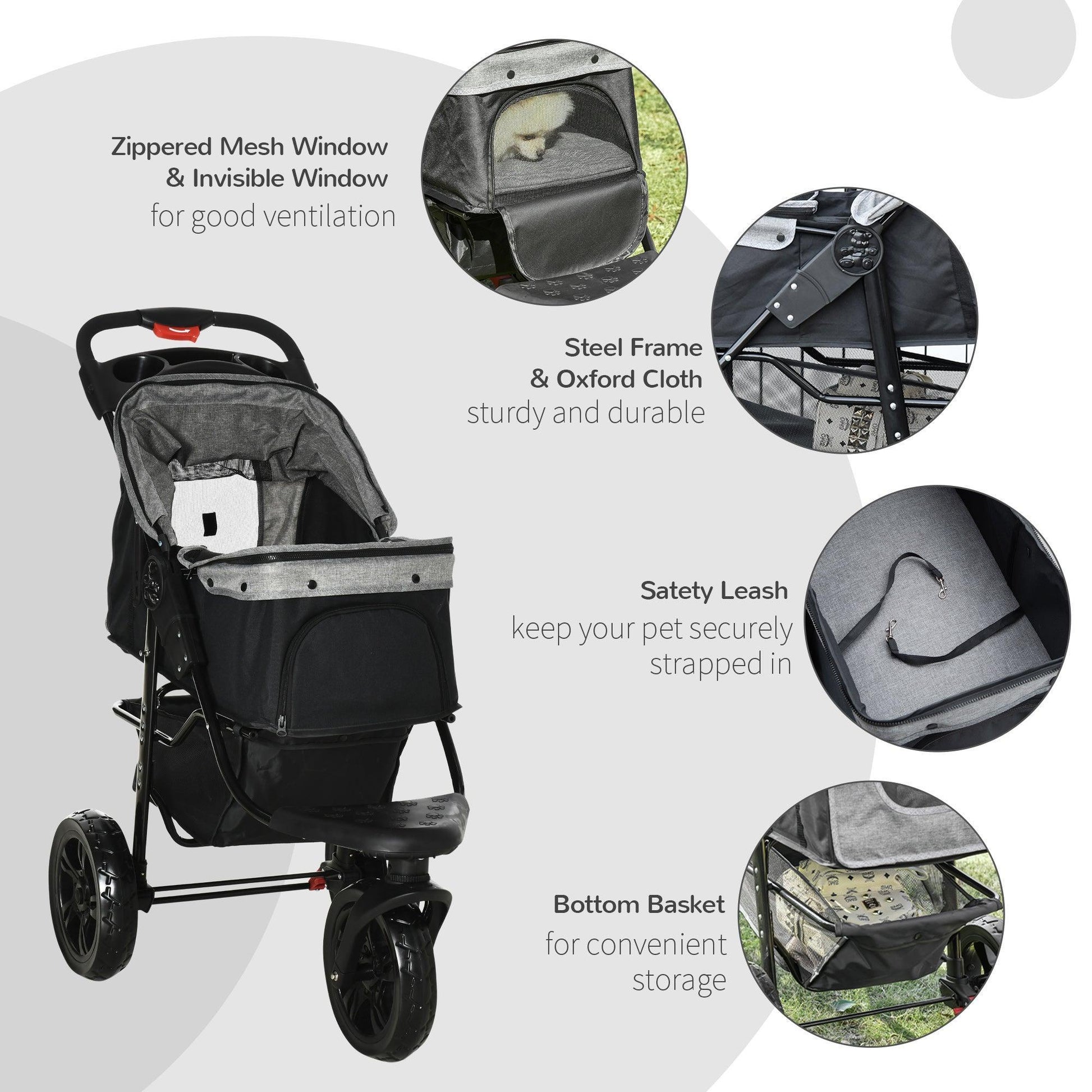 PawHut Pet Stroller: Compact & Convenient - ALL4U RETAILER LTD