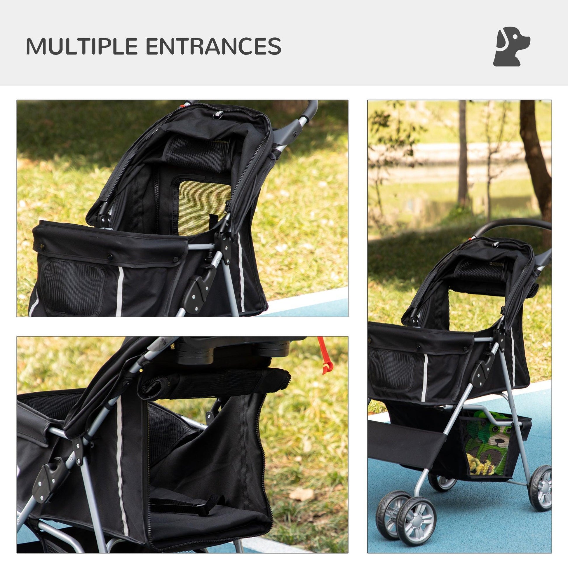 PawHut Portable Pet Stroller - Easy & Foldable - ALL4U RETAILER LTD