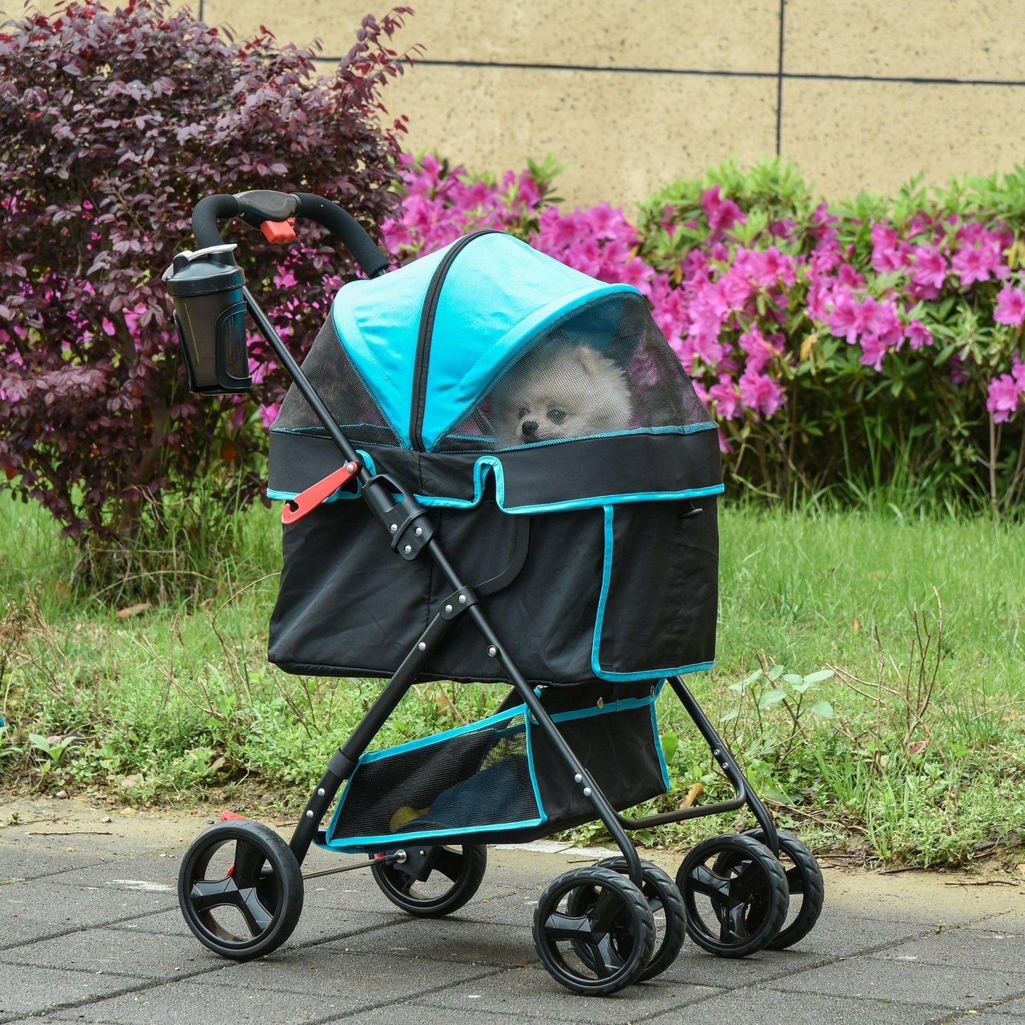 PawHut Pet Stroller: Easy-Fold Travel Pushchair - ALL4U RETAILER LTD