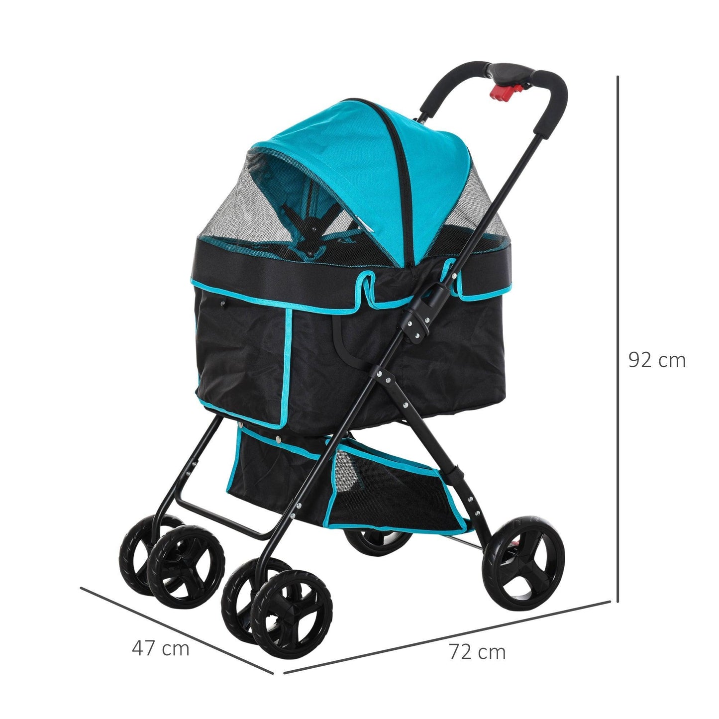 PawHut Pet Stroller: Easy-Fold Travel Pushchair - ALL4U RETAILER LTD