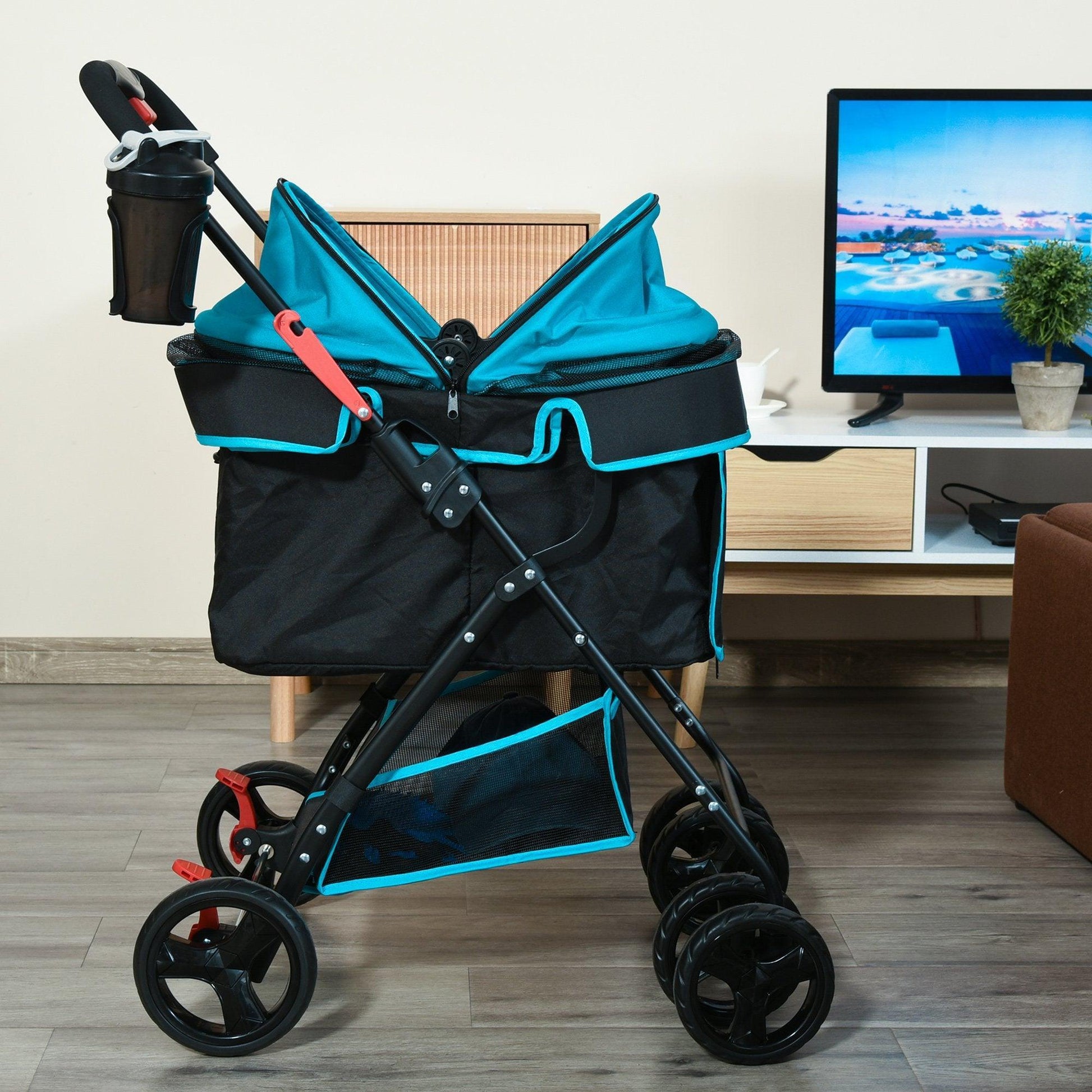 PawHut Pet Stroller: Easy-Fold Travel Pushchair - ALL4U RETAILER LTD