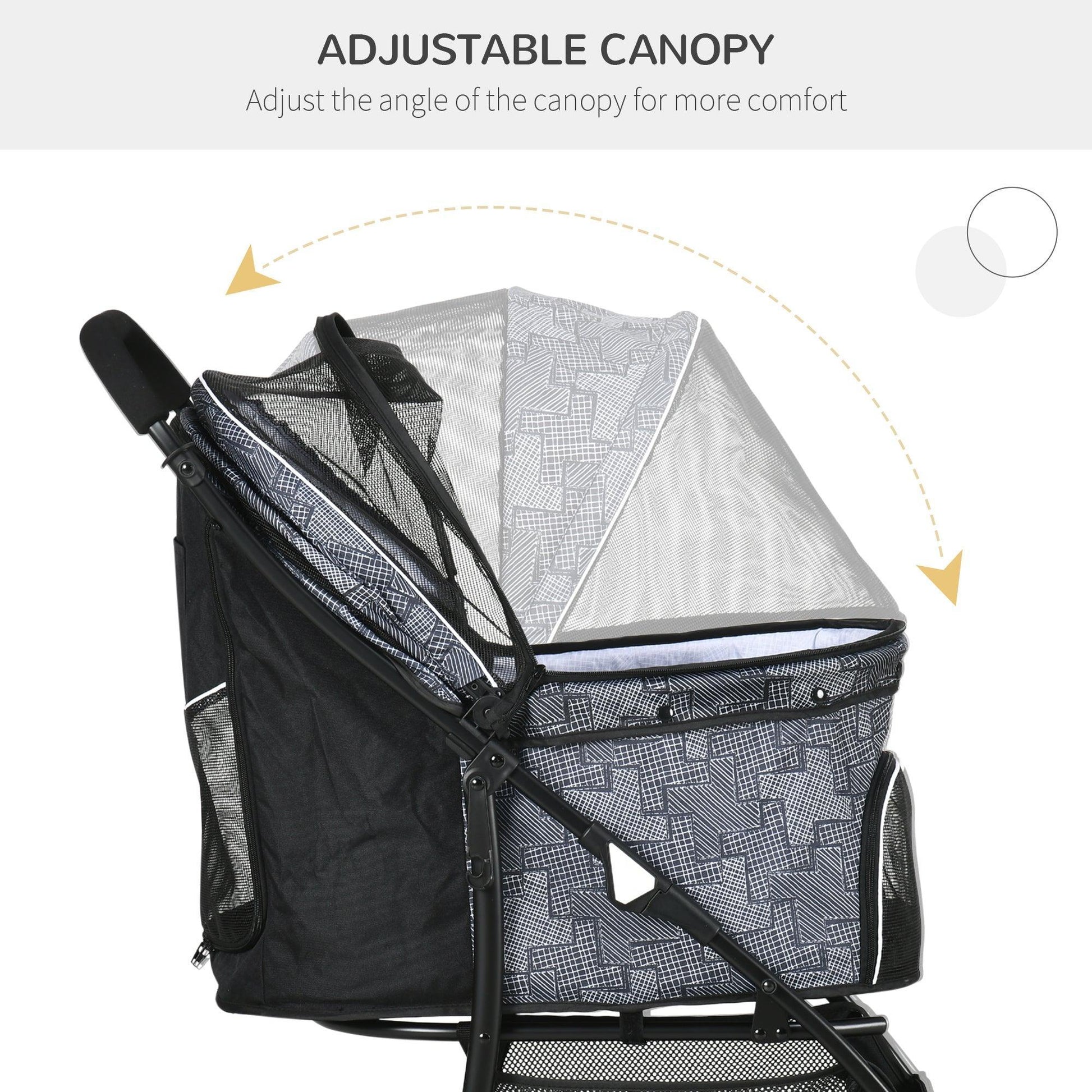 PawHut Pet Stroller - Foldable Carry Bag for Small Pets, Grey - ALL4U RETAILER LTD