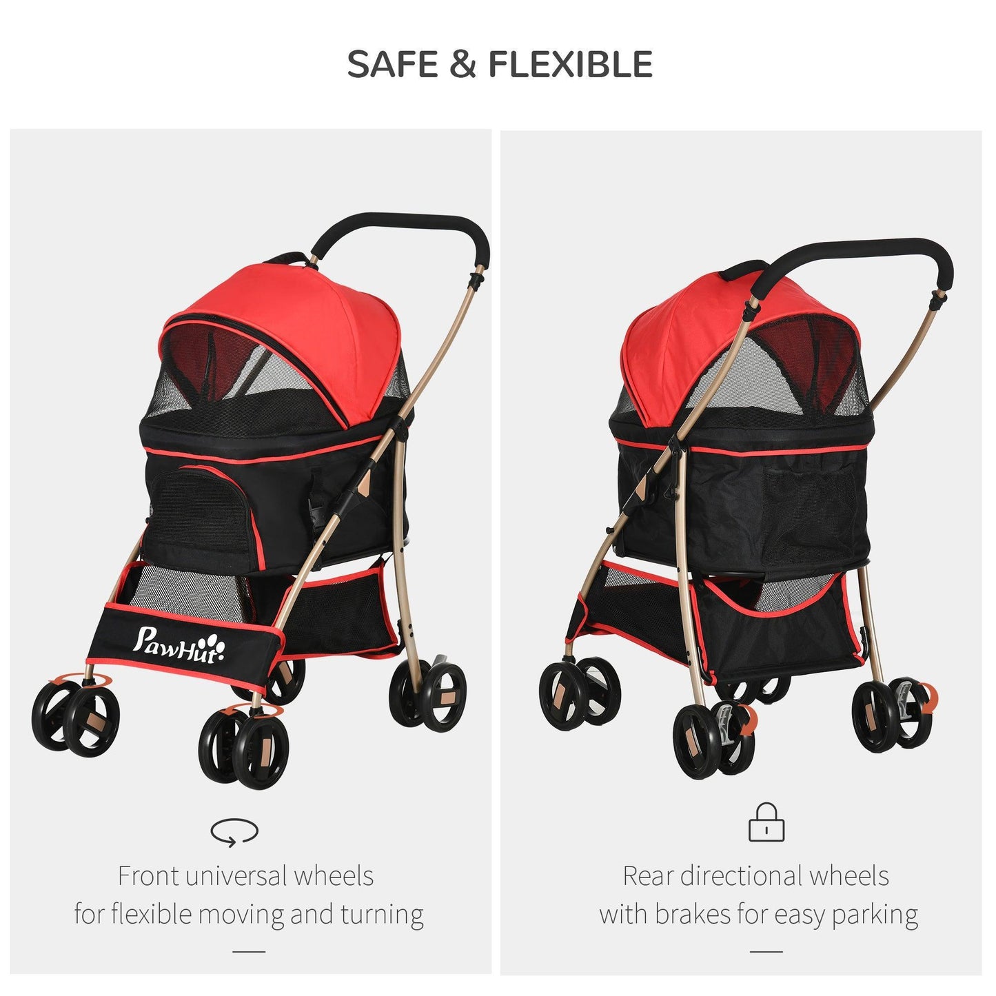 PawHut Pet Stroller: Foldable Pushchair for XS & S Pets - ALL4U RETAILER LTD