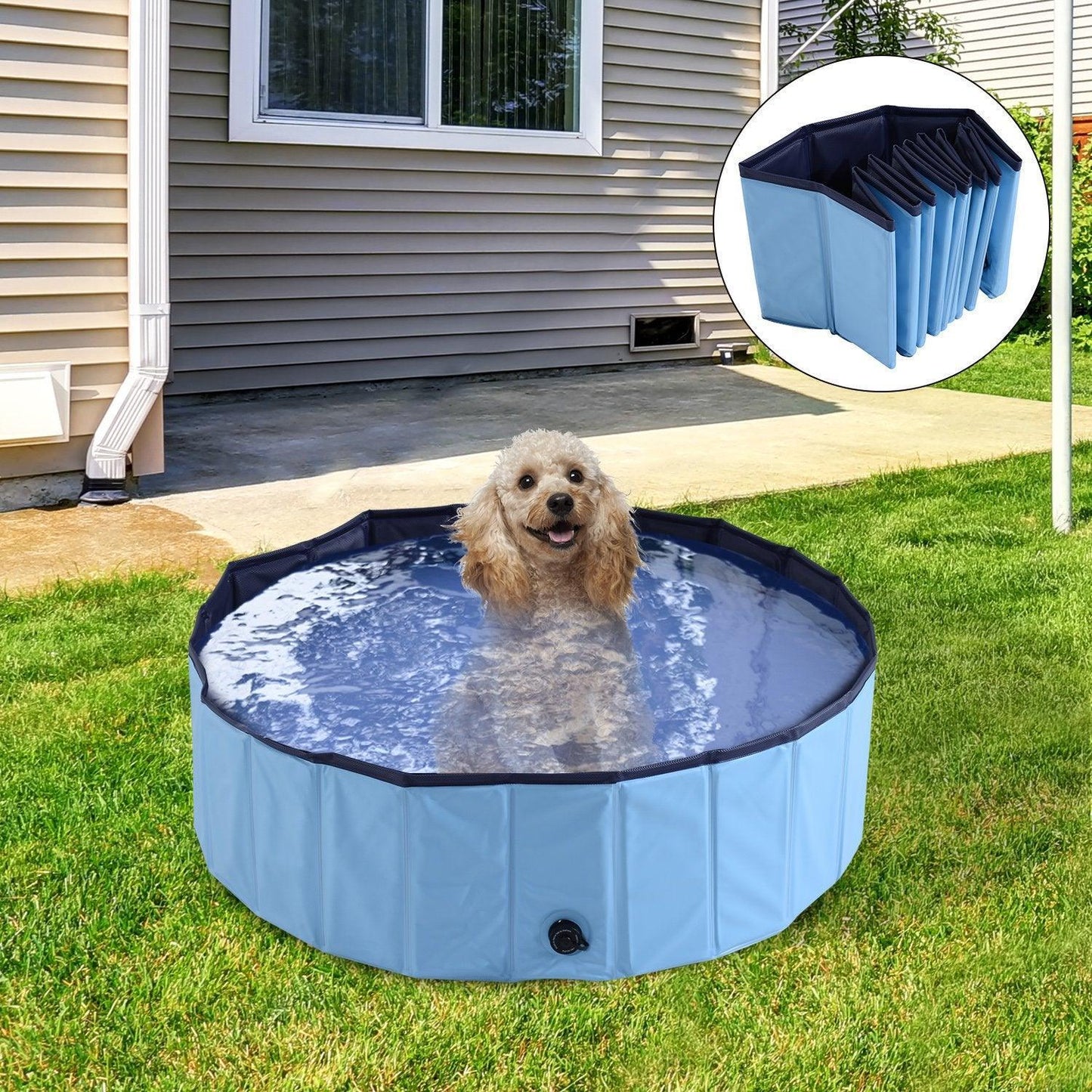 PawHut Pet Swimming Pool: Blue, Portable and Refreshing, 100x30H cm - ALL4U RETAILER LTD