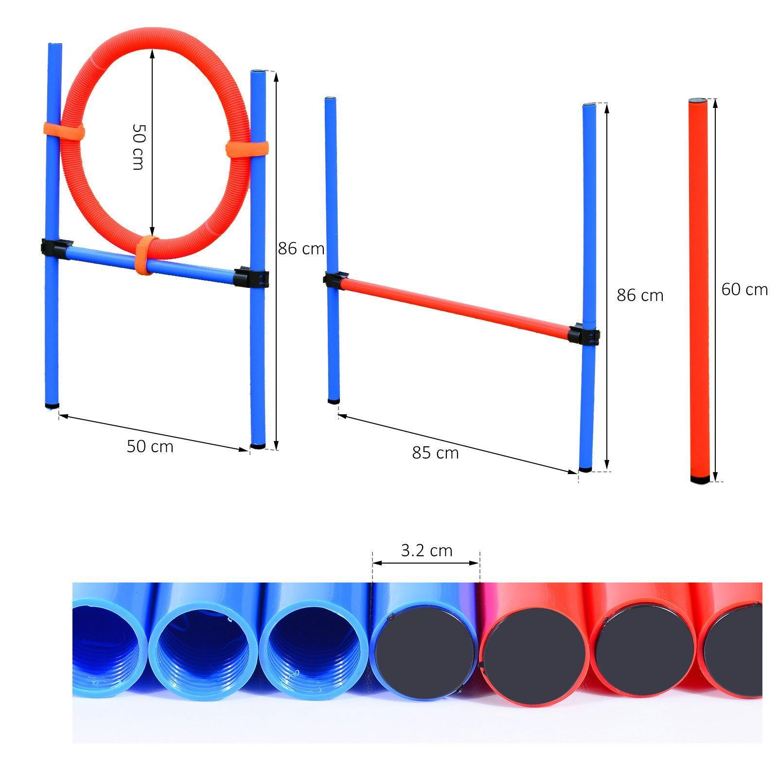 PawHut Pet Training Set: Agility Pole + Hoop + Hurdle - ALL4U RETAILER LTD