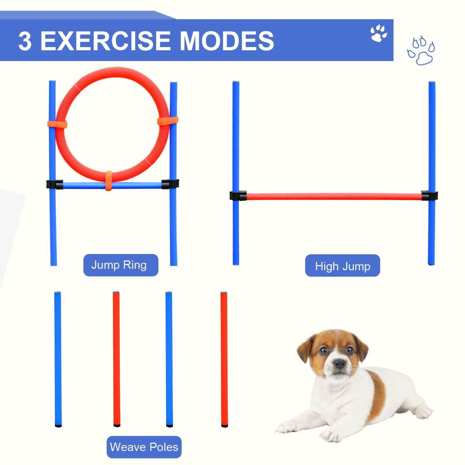 PawHut Pet Training Set: Agility Pole + Hoop + Hurdle - ALL4U RETAILER LTD