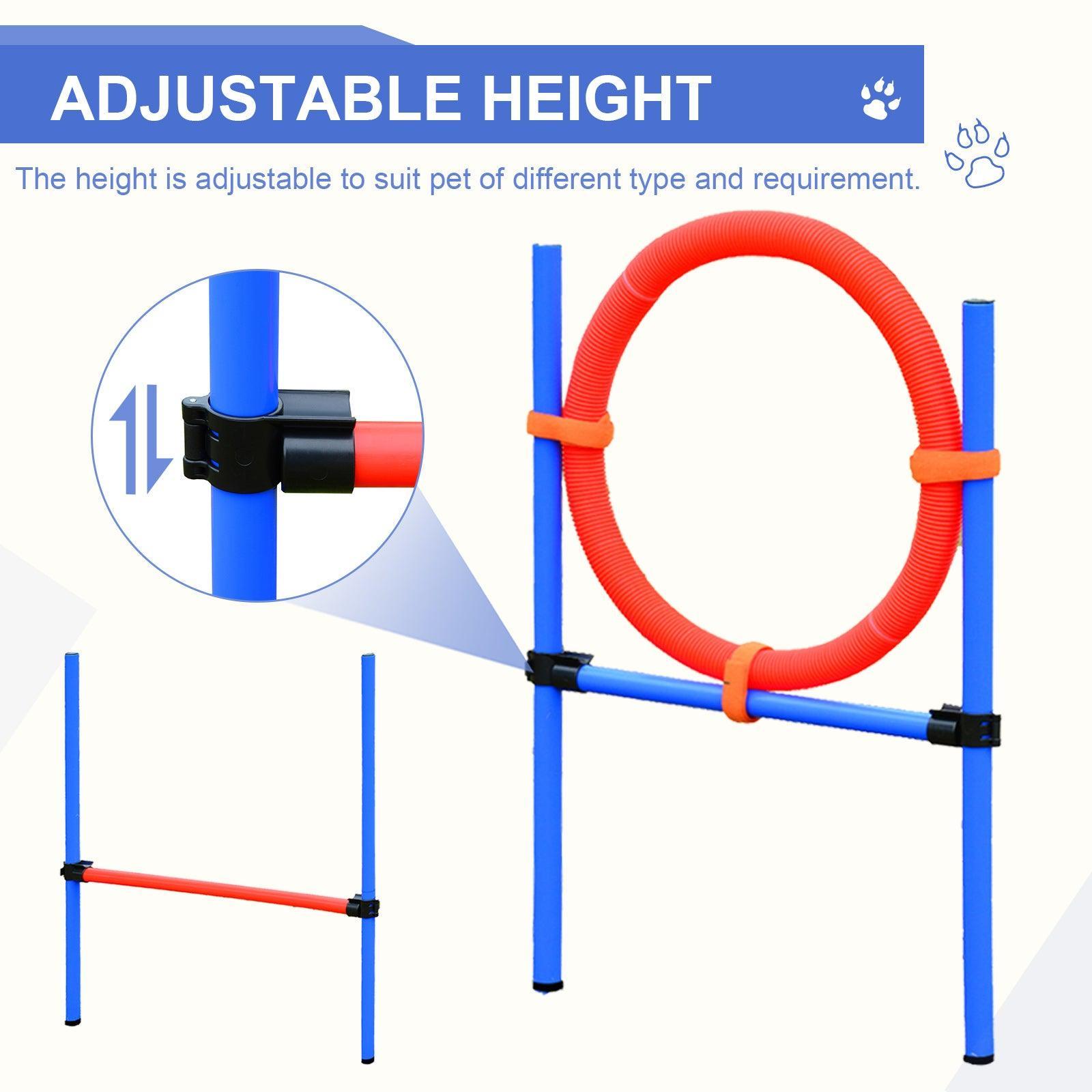 PawHut Pet Training Set: Agility Pole + Hoop + Hurdle - ALL4U RETAILER LTD