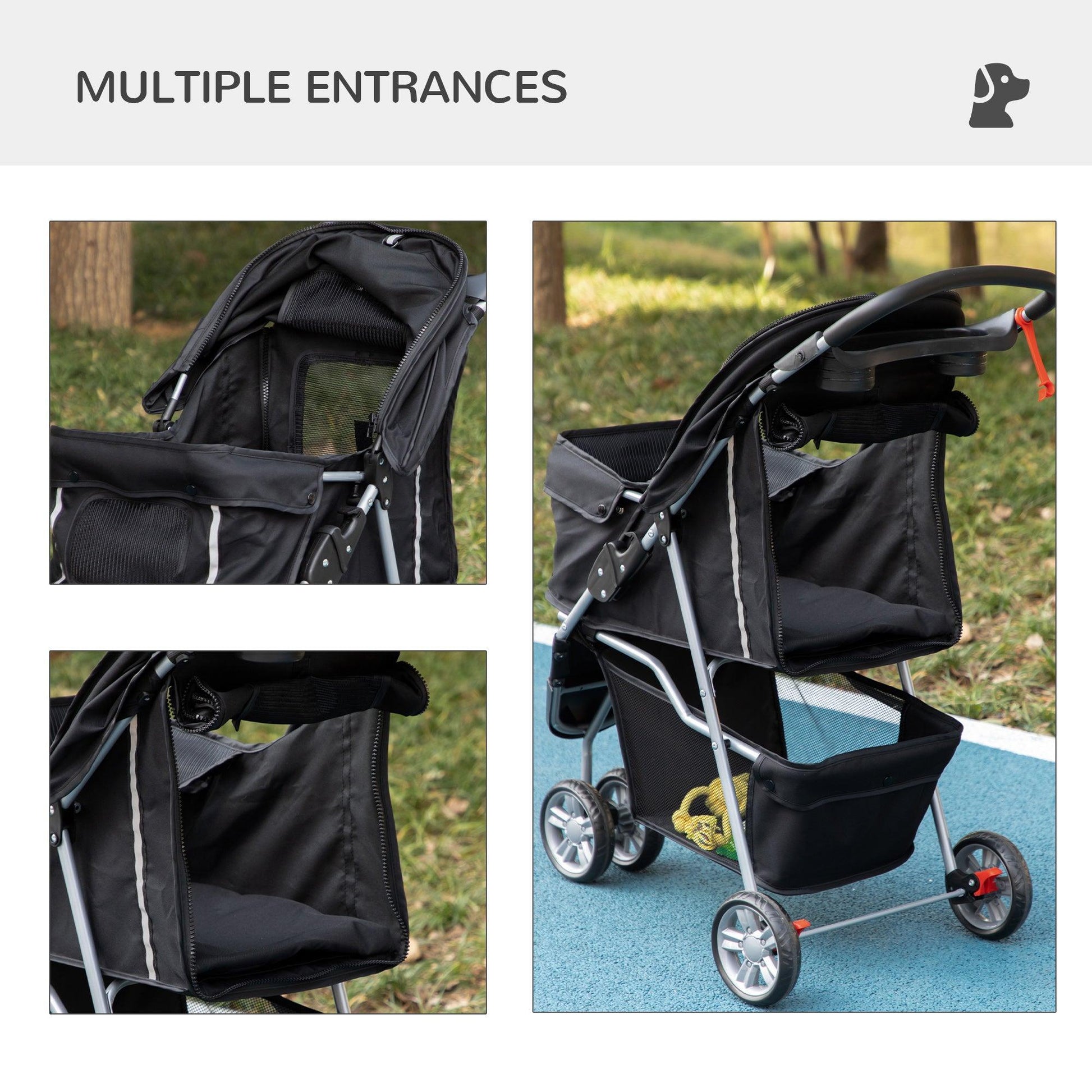 PawHut Pet Travel Stroller - Compact & Convenient - ALL4U RETAILER LTD