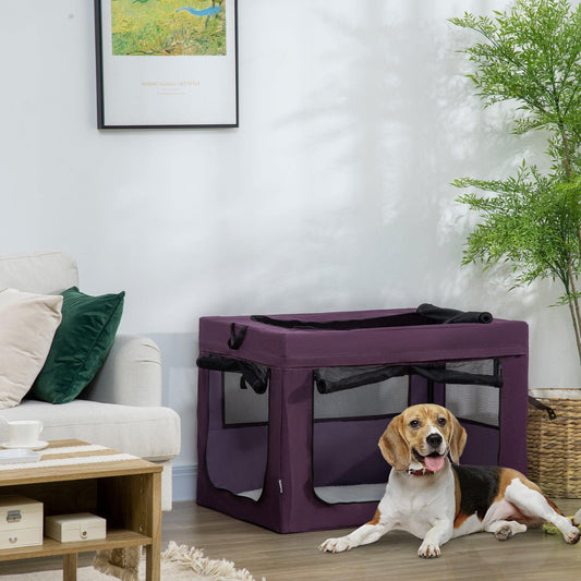 PawHut Portable Dog Cat Carrier Bag, Purple, 90cm - ALL4U RETAILER LTD