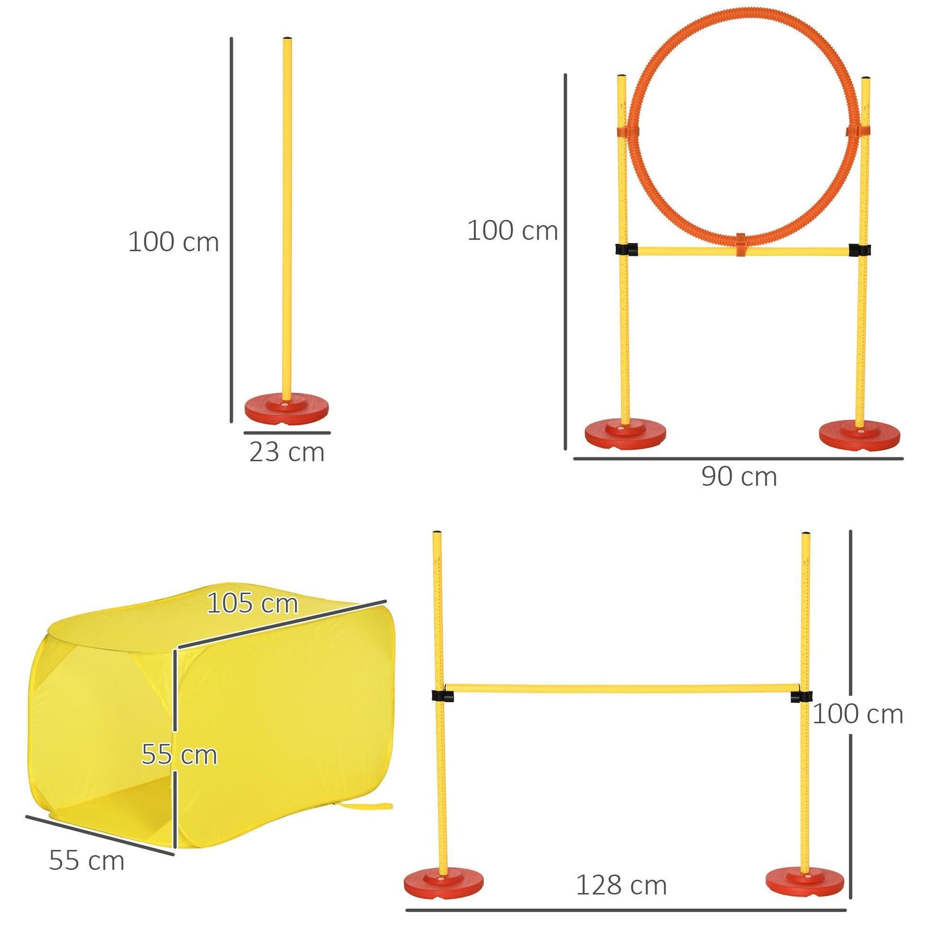 PawHut Portable Pet Agility Training Set with Obstacles - ALL4U RETAILER LTD