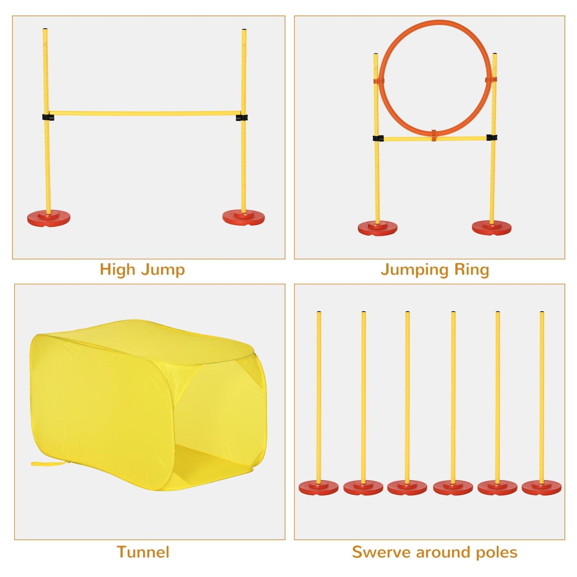 PawHut Portable Pet Agility Training Set with Obstacles - ALL4U RETAILER LTD