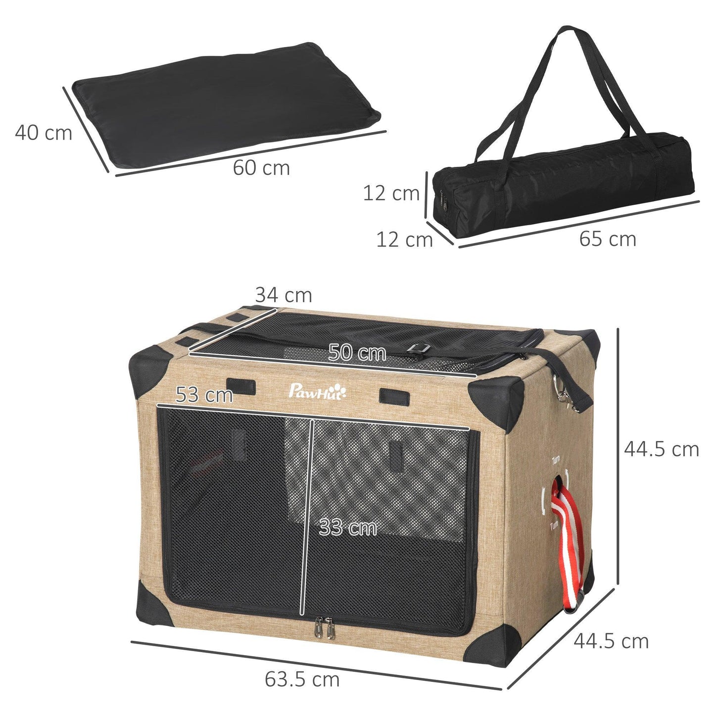 PawHut Portable Pet Carrier - Comfortable Travel Bag - ALL4U RETAILER LTD