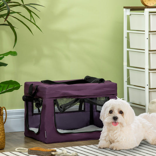 PawHut Portable Pet Carrier for Small Dogs - Purple - ALL4U RETAILER LTD