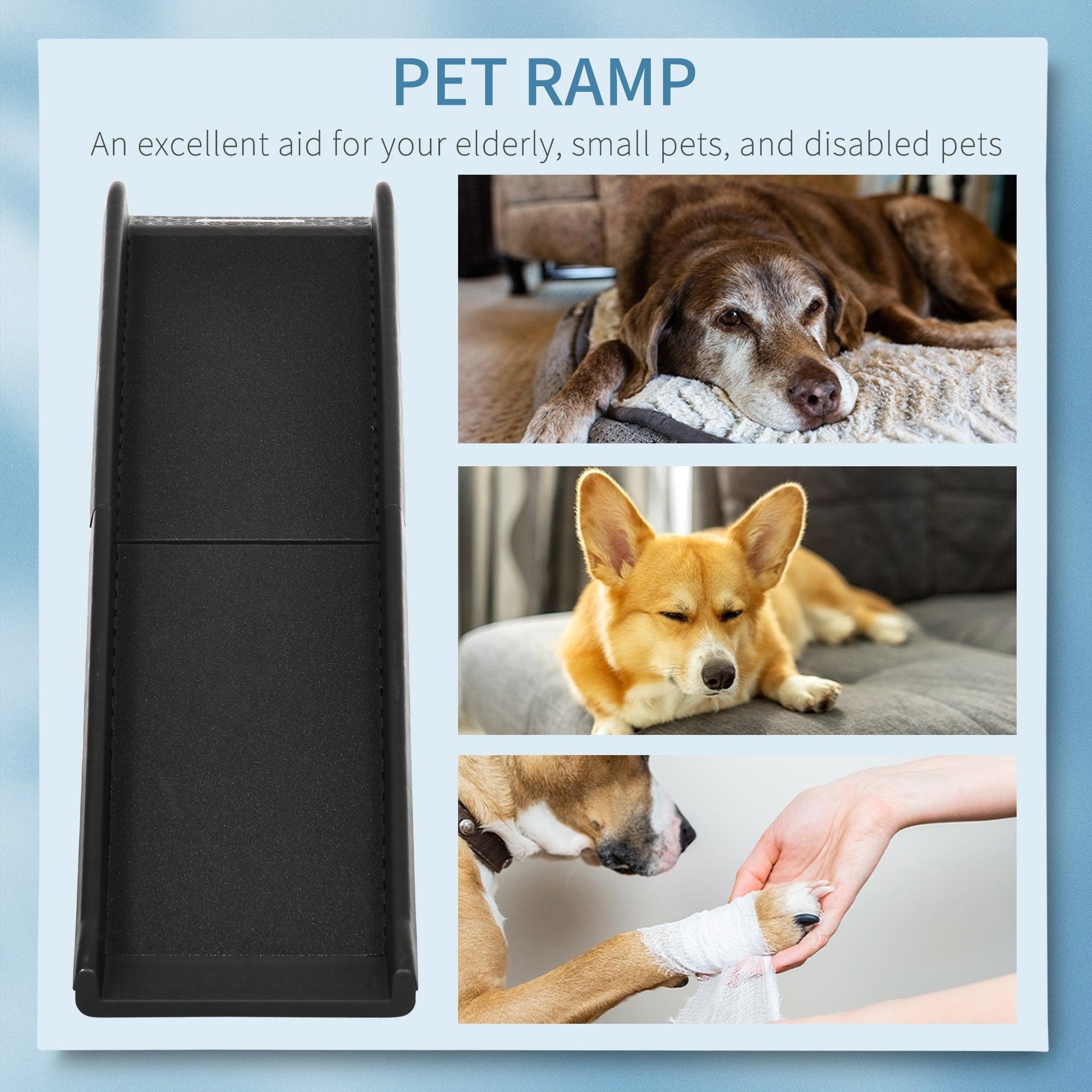 PawHut Portable Pet Ramp: Non-slip, Folding - ALL4U RETAILER LTD