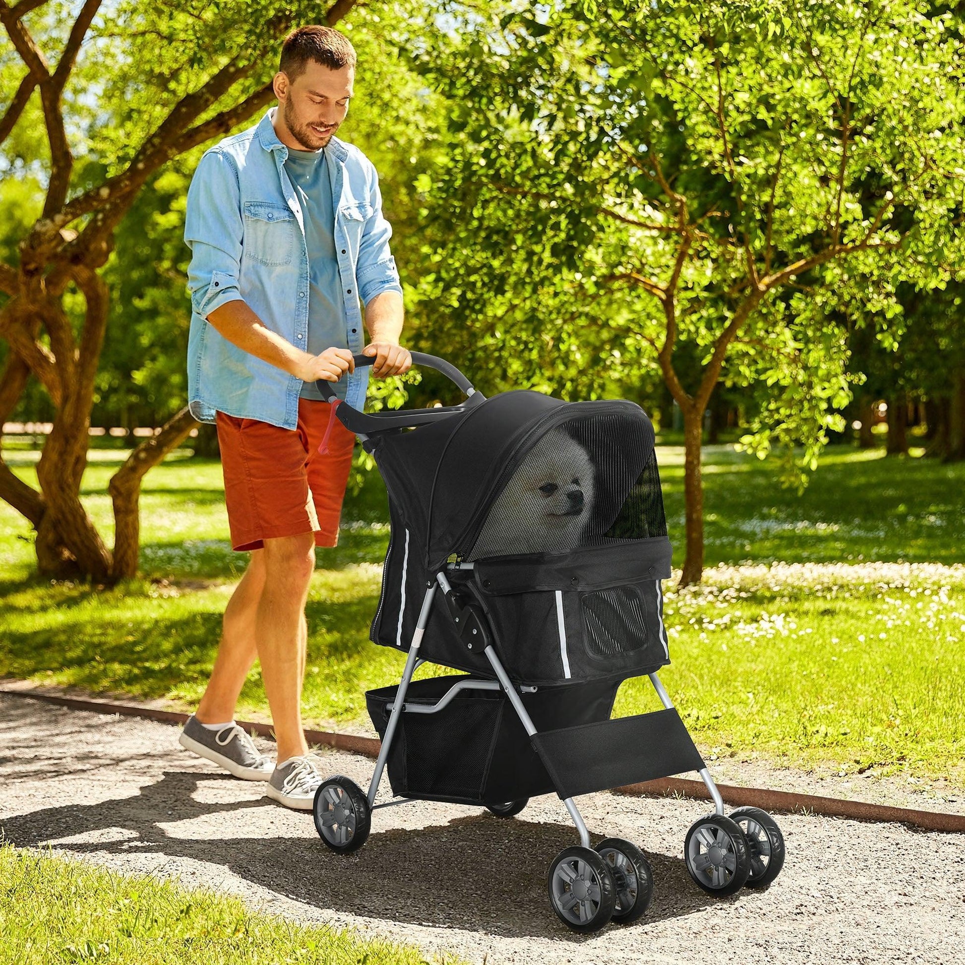 PawHut Portable Pet Stroller - Easy & Foldable - ALL4U RETAILER LTD