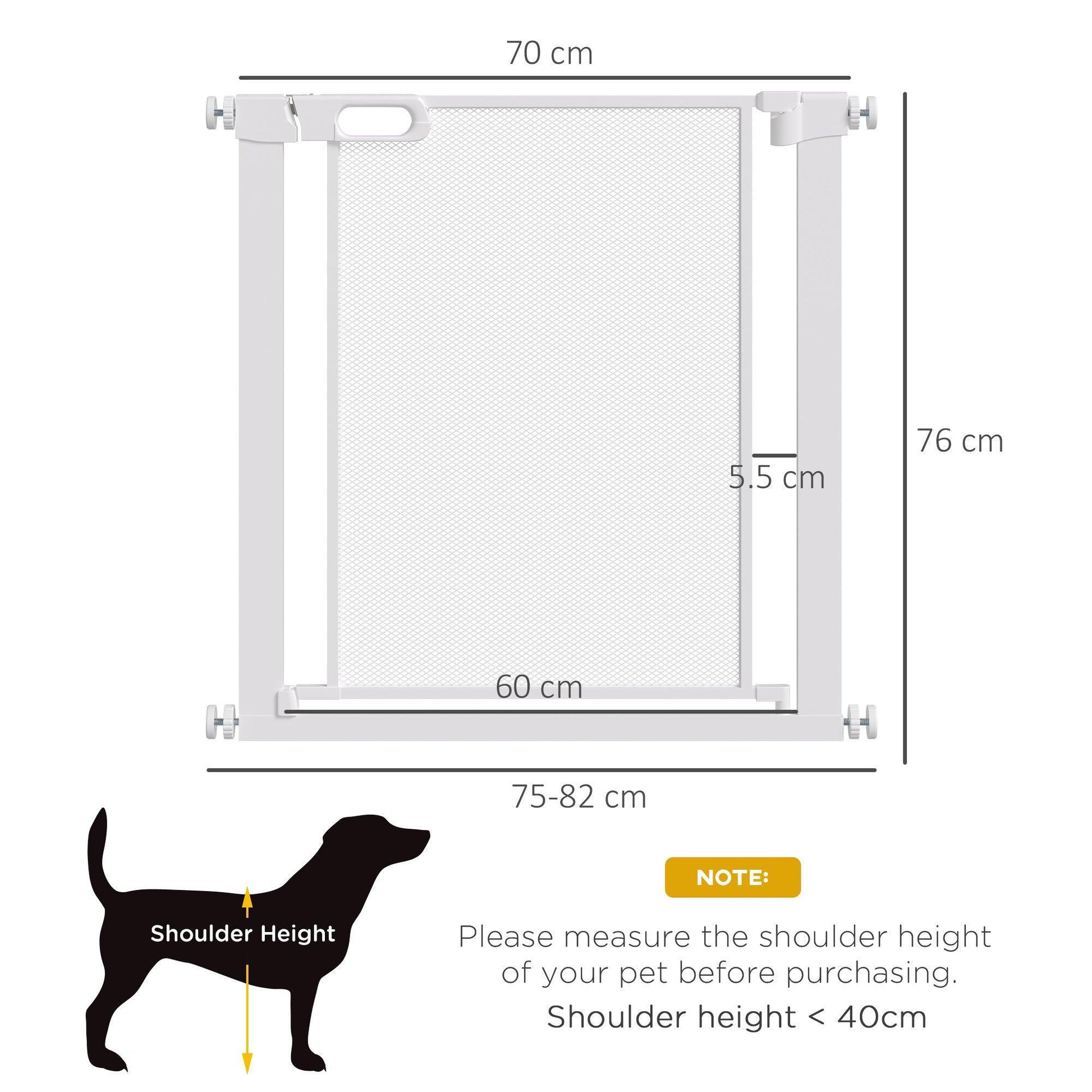 PawHut Pressure Fit Safety Gate for Doors and Stairs - Easy and Secure - ALL4U RETAILER LTD