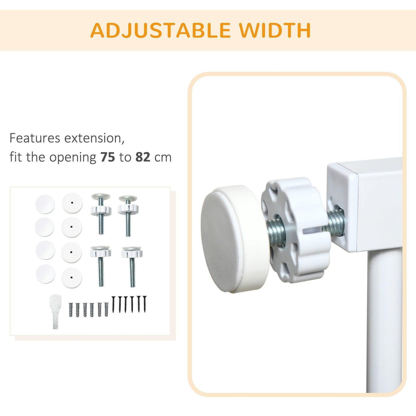 PawHut Pressure Fit Safety Gate for Doors and Stairs - Easy and Secure - ALL4U RETAILER LTD