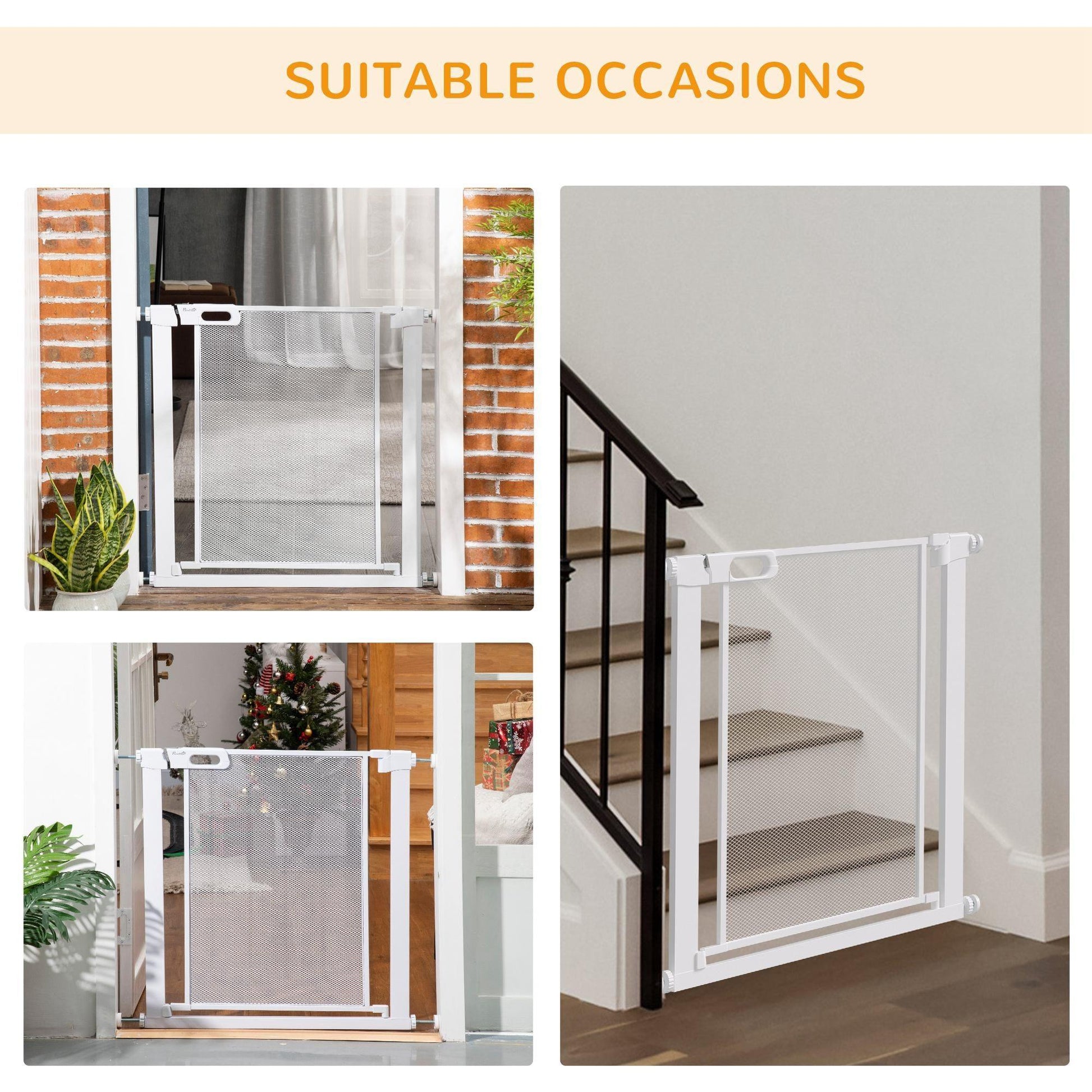 PawHut Pressure Fit Safety Gate for Doors and Stairs - Easy and Secure - ALL4U RETAILER LTD