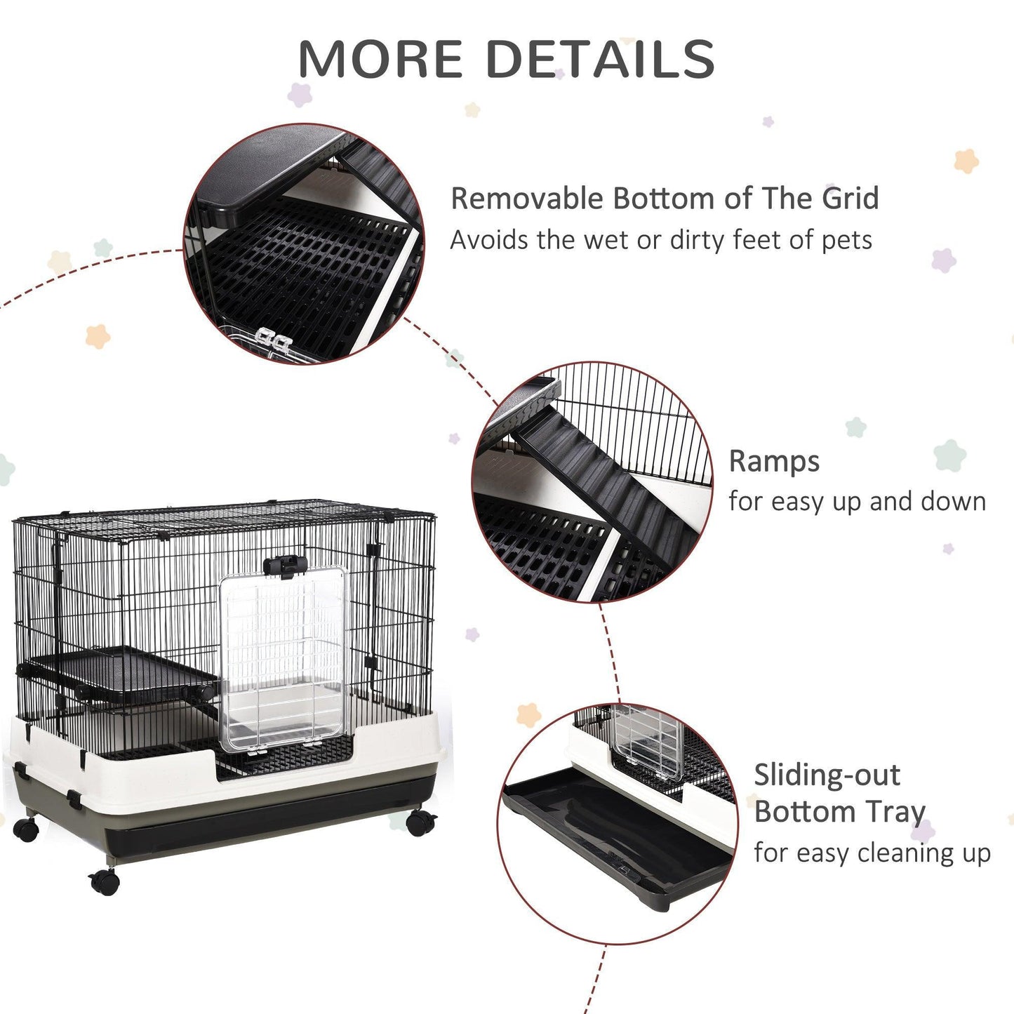 PawHut Rabbit Cage - Small Animal Haven - ALL4U RETAILER LTD