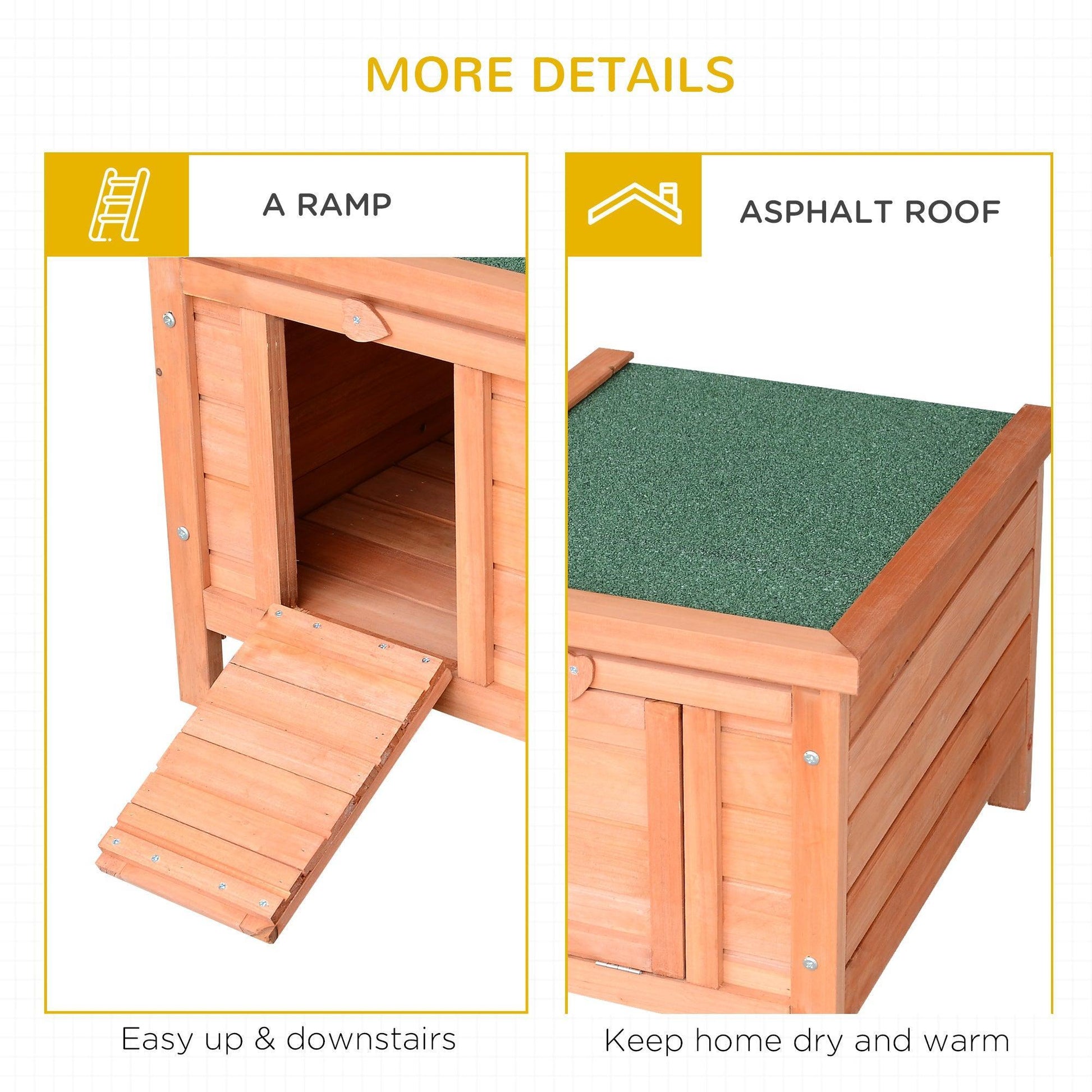 PawHut Rabbit Hutch Cage Natural - ALL4U RETAILER LTD