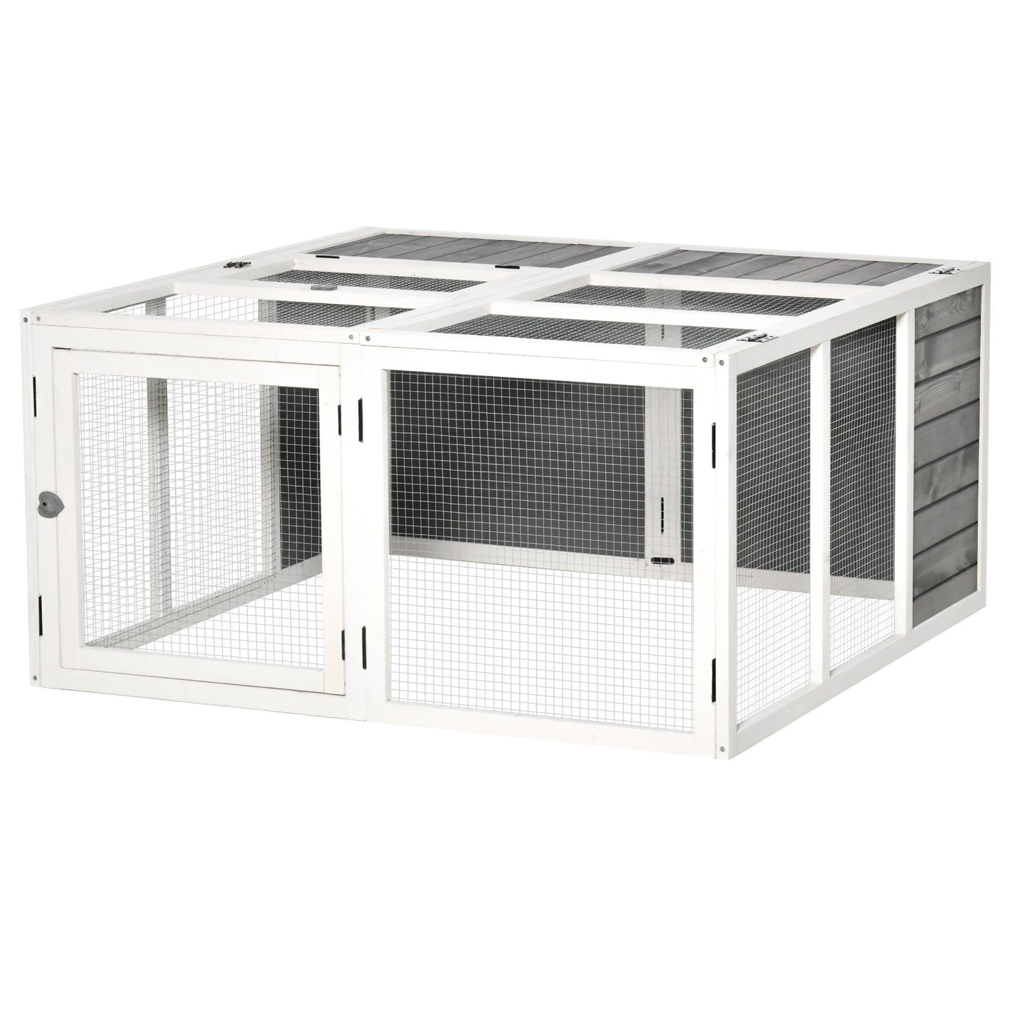 PawHut Small Animal Hutch: Comfy Outdoor Indoor Shelter - ALL4U RETAILER LTD