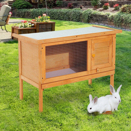 Pawhut Rabbit Hutch - Spacious & Sturdy (60Lx45Wx65H cm) - ALL4U RETAILER LTD