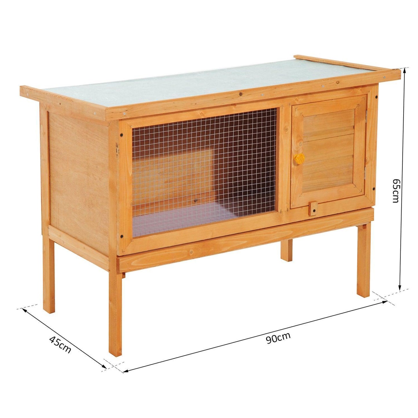 Pawhut Rabbit Hutch - Spacious & Sturdy (60Lx45Wx65H cm) - ALL4U RETAILER LTD