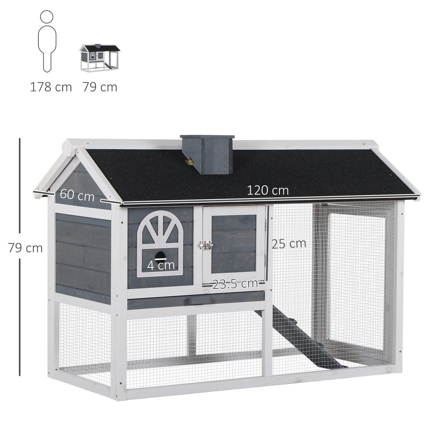 PawHut Rabbit Hutch - Spacious Outdoor/Indoor Cage - ALL4U RETAILER LTD