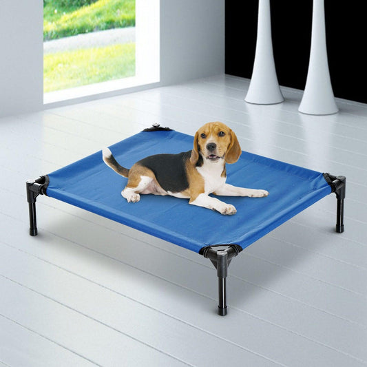 PawHut Raised Dog Bed - Portable and Blue - ALL4U RETAILER LTD