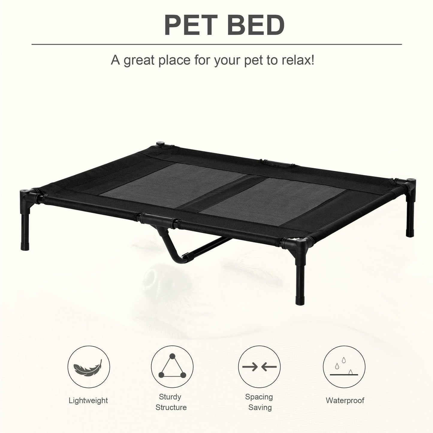 PawHut Raised Pet Cot – Portable Outdoor Bed - ALL4U RETAILER LTD