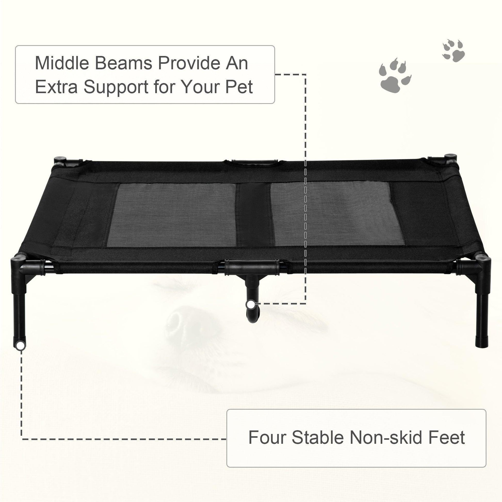 PawHut Raised Pet Cot – Portable Outdoor Bed - ALL4U RETAILER LTD