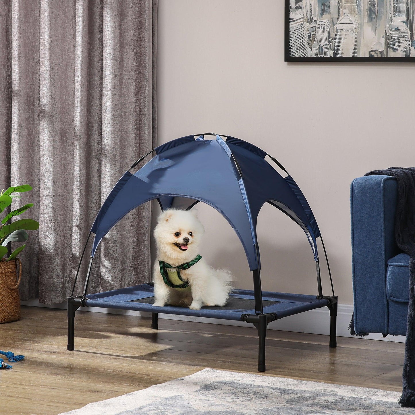 PawHut Raised Waterproof Dog Bed with Canopy - ALL4U RETAILER LTD