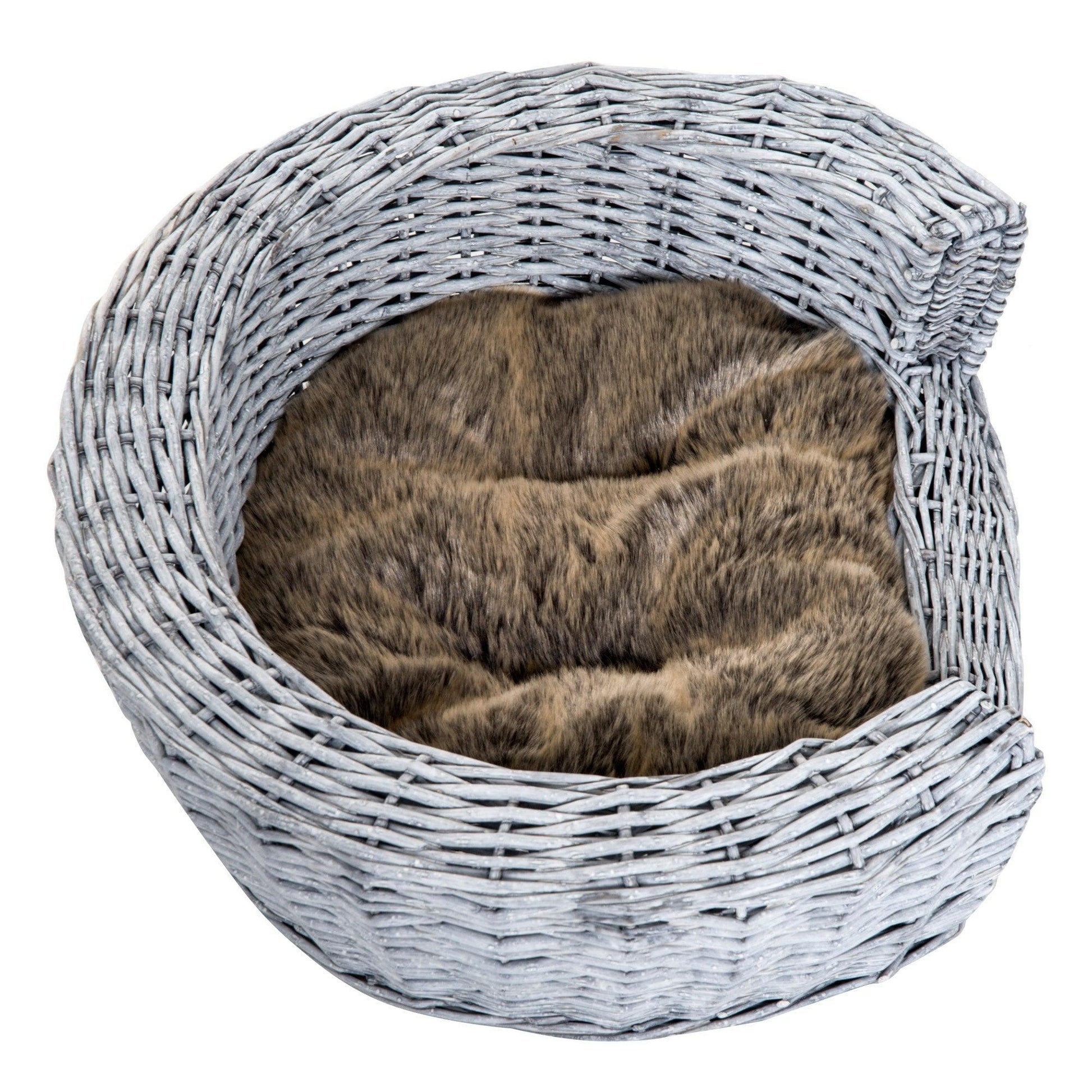 PawHut Rattan Pet Sofa Bed, Grey - ALL4U RETAILER LTD