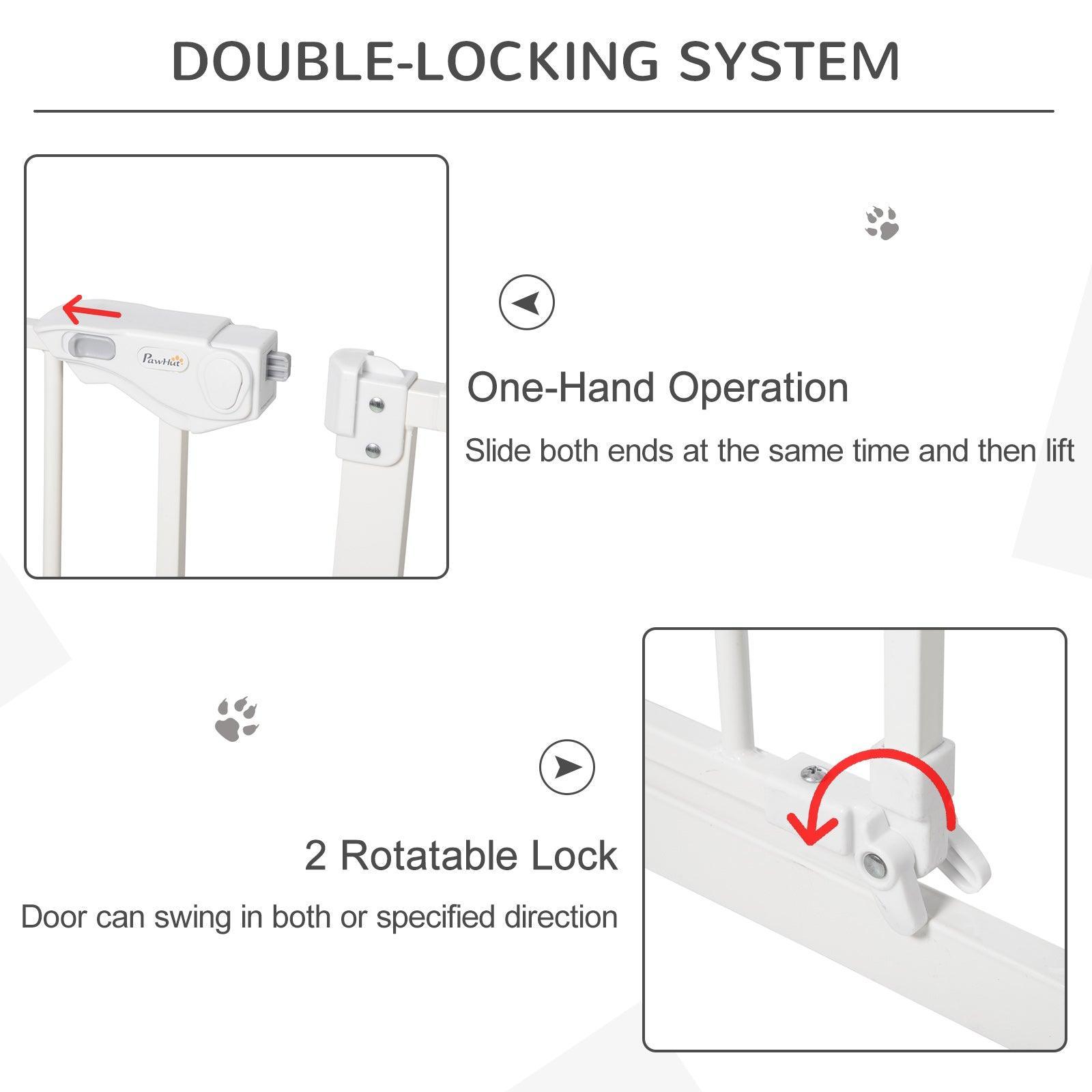 PawHut Safety Gate with Extensions - Adjustable and Easy - ALL4U RETAILER LTD