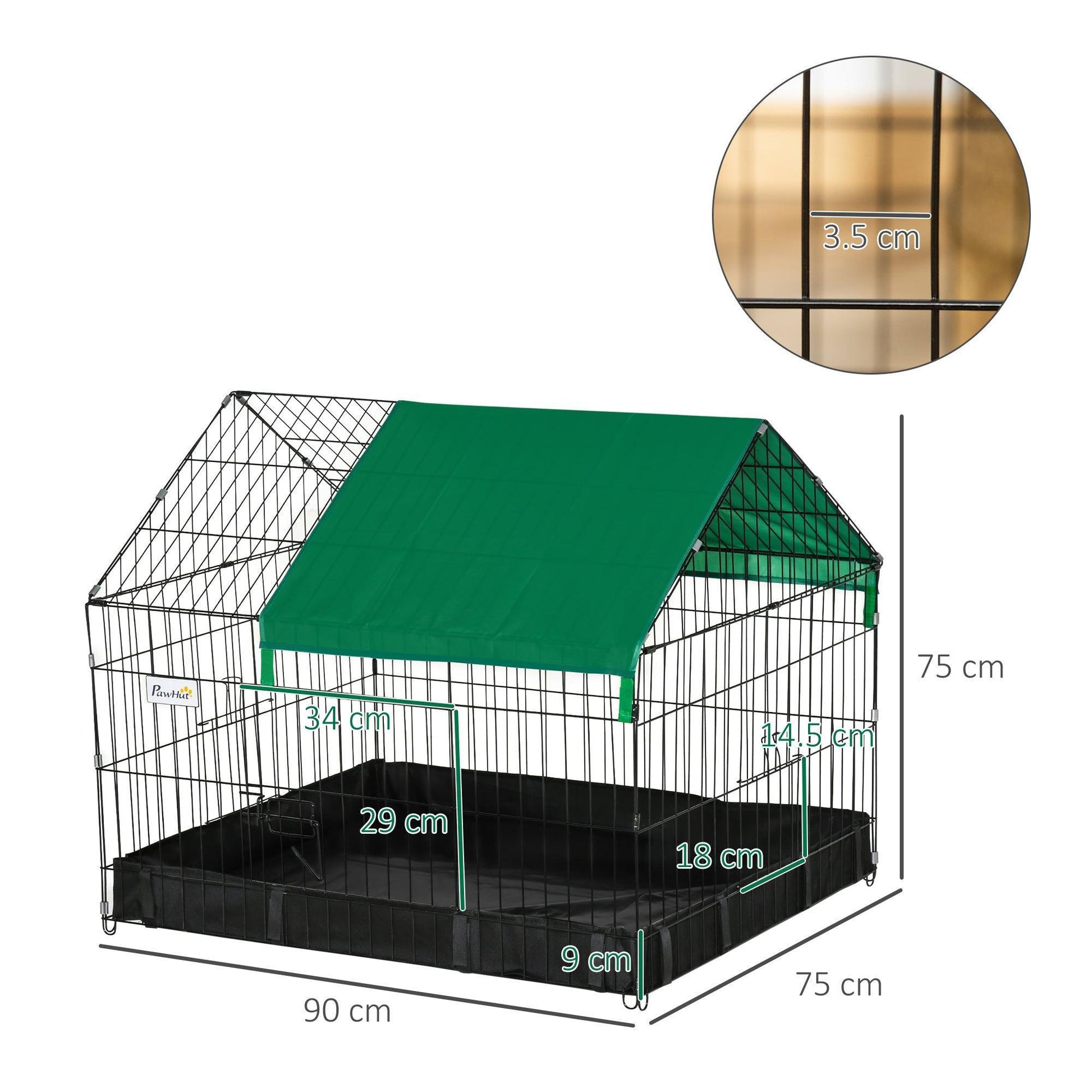 PawHut Small Animal Habitat - Leaking-Free, Safe, and Secure - ALL4U RETAILER LTD