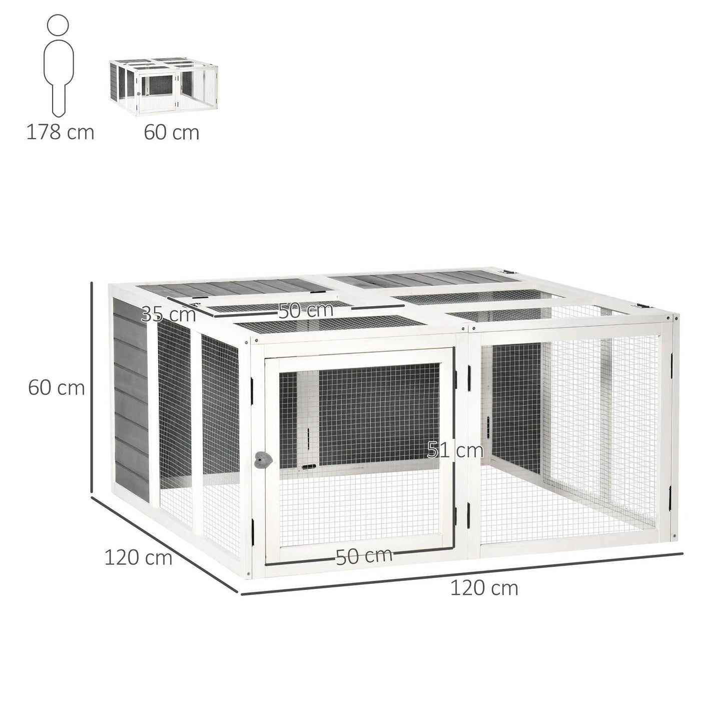 PawHut Small Animal Hutch: Comfy Outdoor Indoor Shelter - ALL4U RETAILER LTD