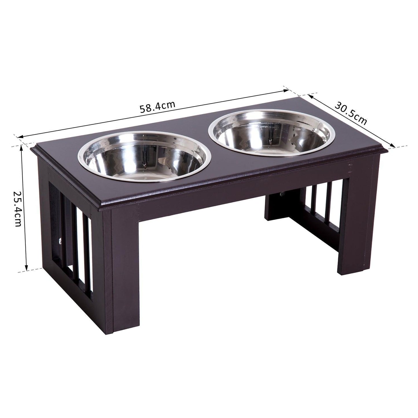 Pawhut Stainless Steel Pet Feeder, Brown - ALL4U RETAILER LTD