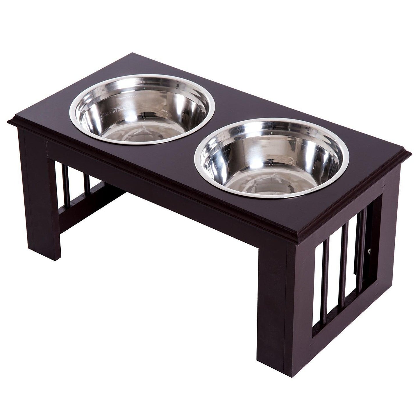 Pawhut Stainless Steel Pet Feeder, Brown - ALL4U RETAILER LTD