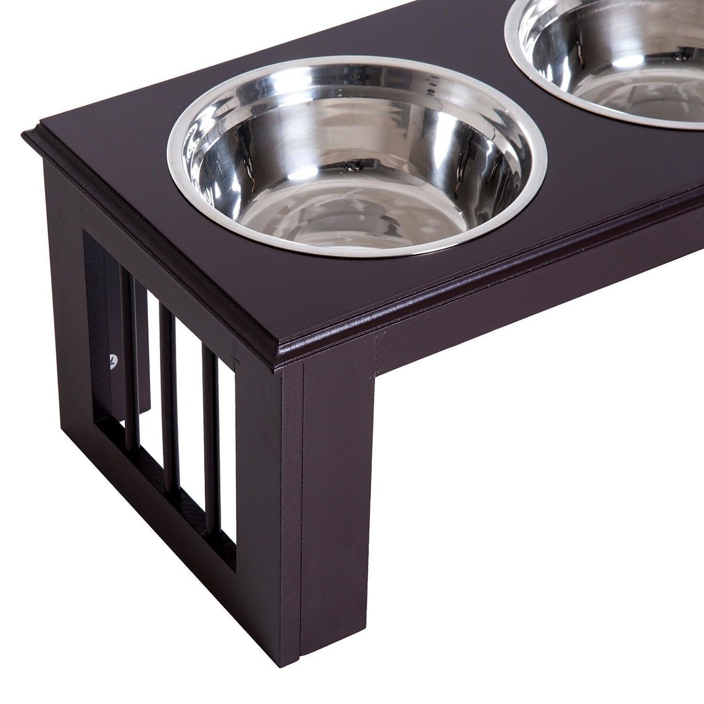 Pawhut Stainless Steel Pet Feeder, Brown - ALL4U RETAILER LTD