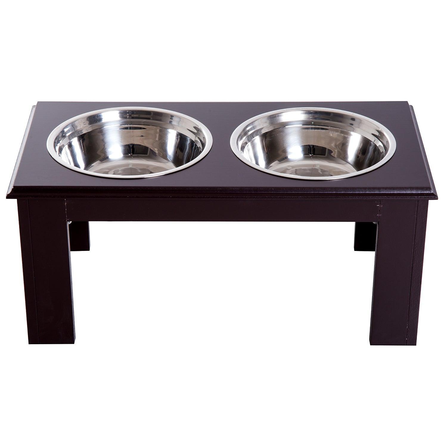 Pawhut Stainless Steel Pet Feeder, Brown - ALL4U RETAILER LTD