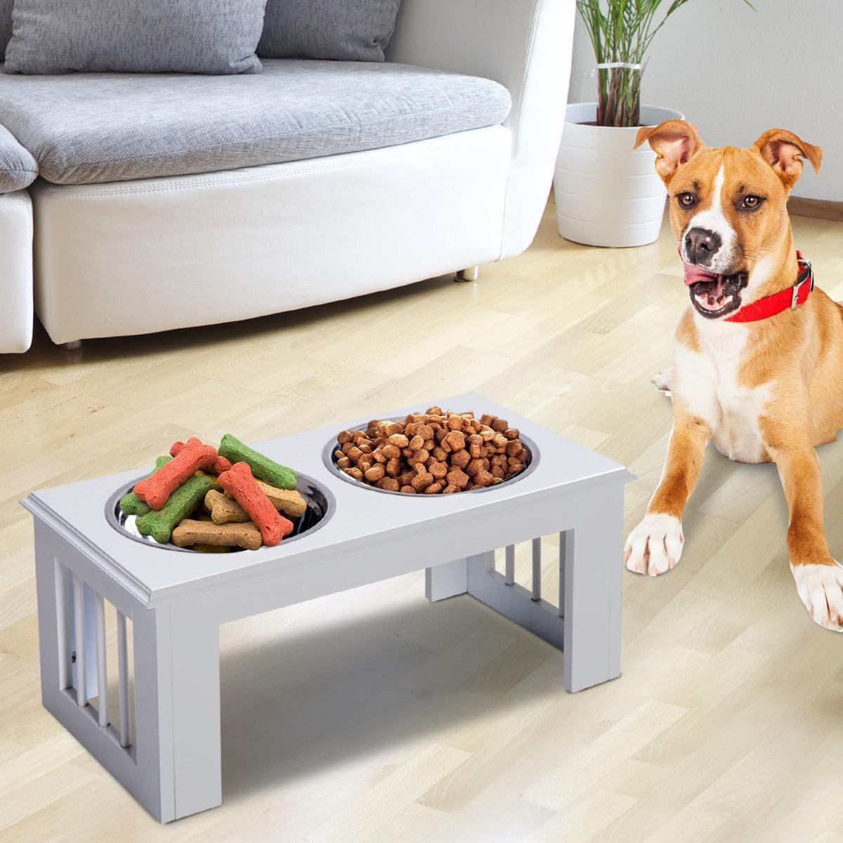 PawHut Stainless Steel Pet Feeder - Compact & Elegant - ALL4U RETAILER LTD