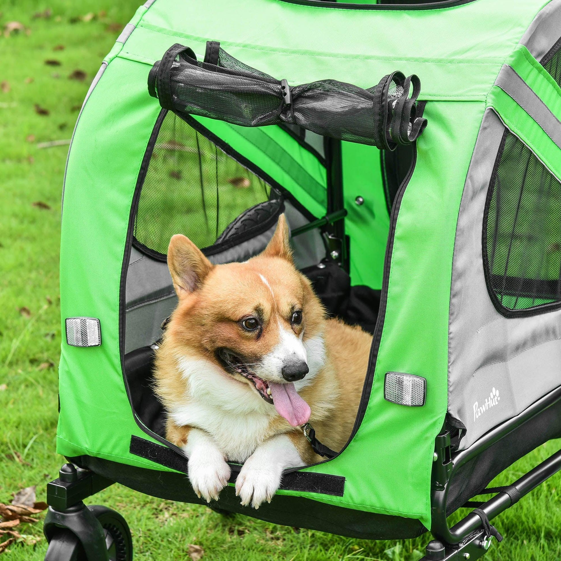 PawHut Steel Dog Trailer: Bike & Stroller - ALL4U RETAILER LTD