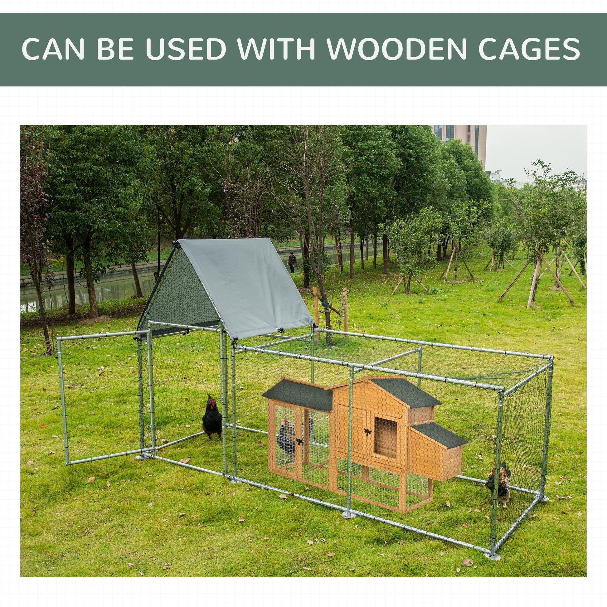 PawHut Walk-In Chicken Run with Cover - ALL4U RETAILER LTD